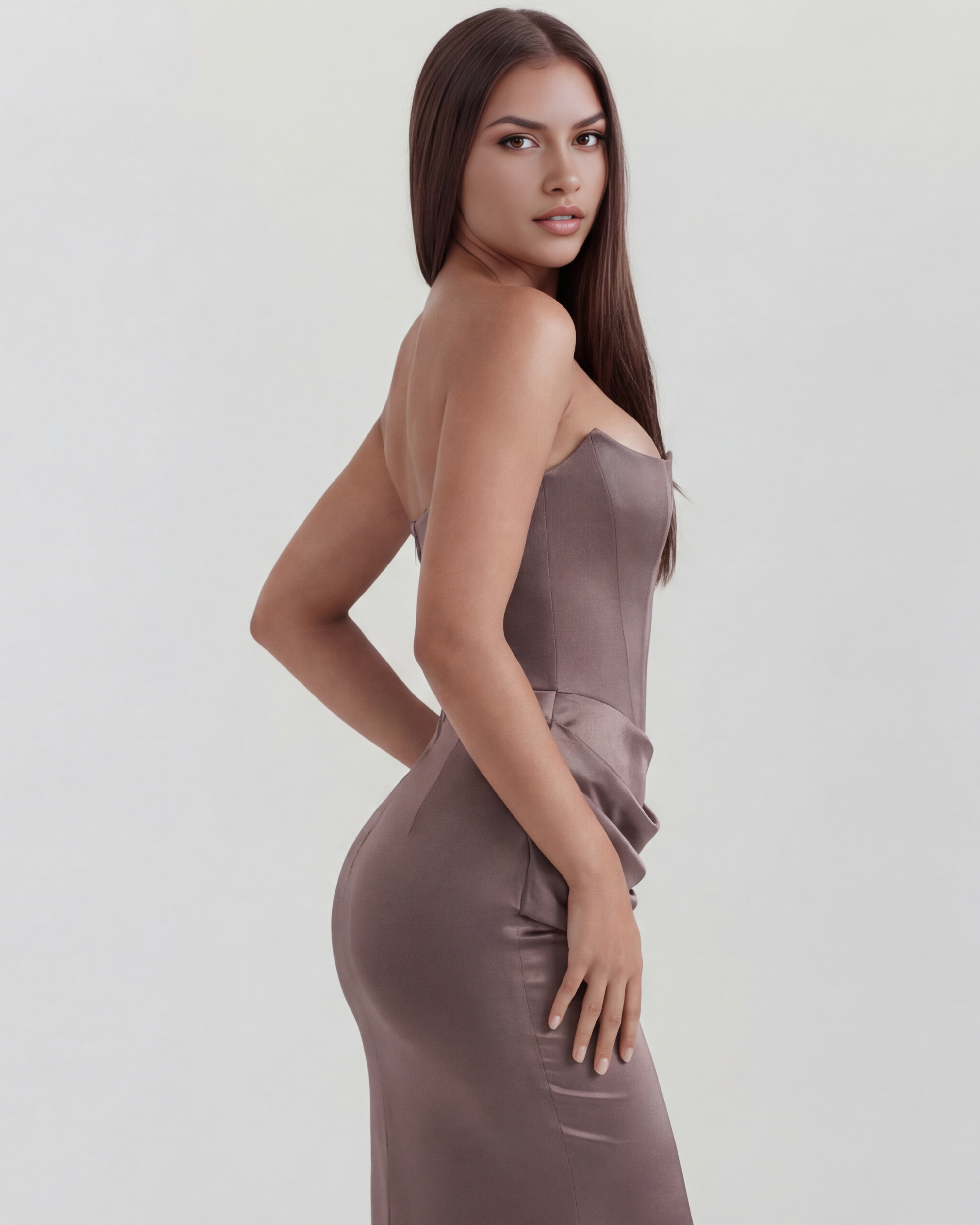Rowsa Kleid Hellbraun | FormaLuxe