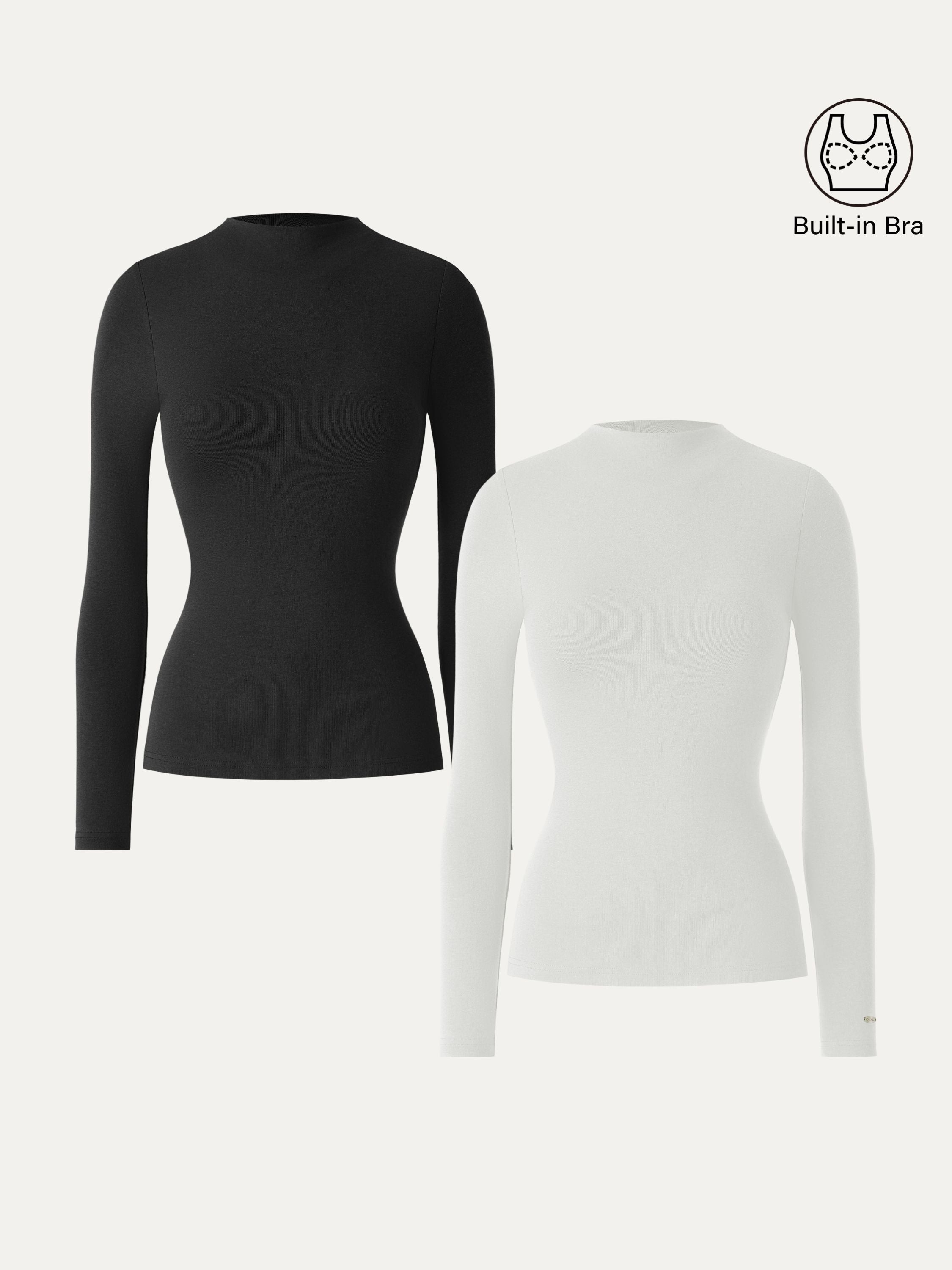 LiteWarm Mockneck Long Sleeve Brami Forest Night – Women > Tops > Bra Tops | FormaLuxe