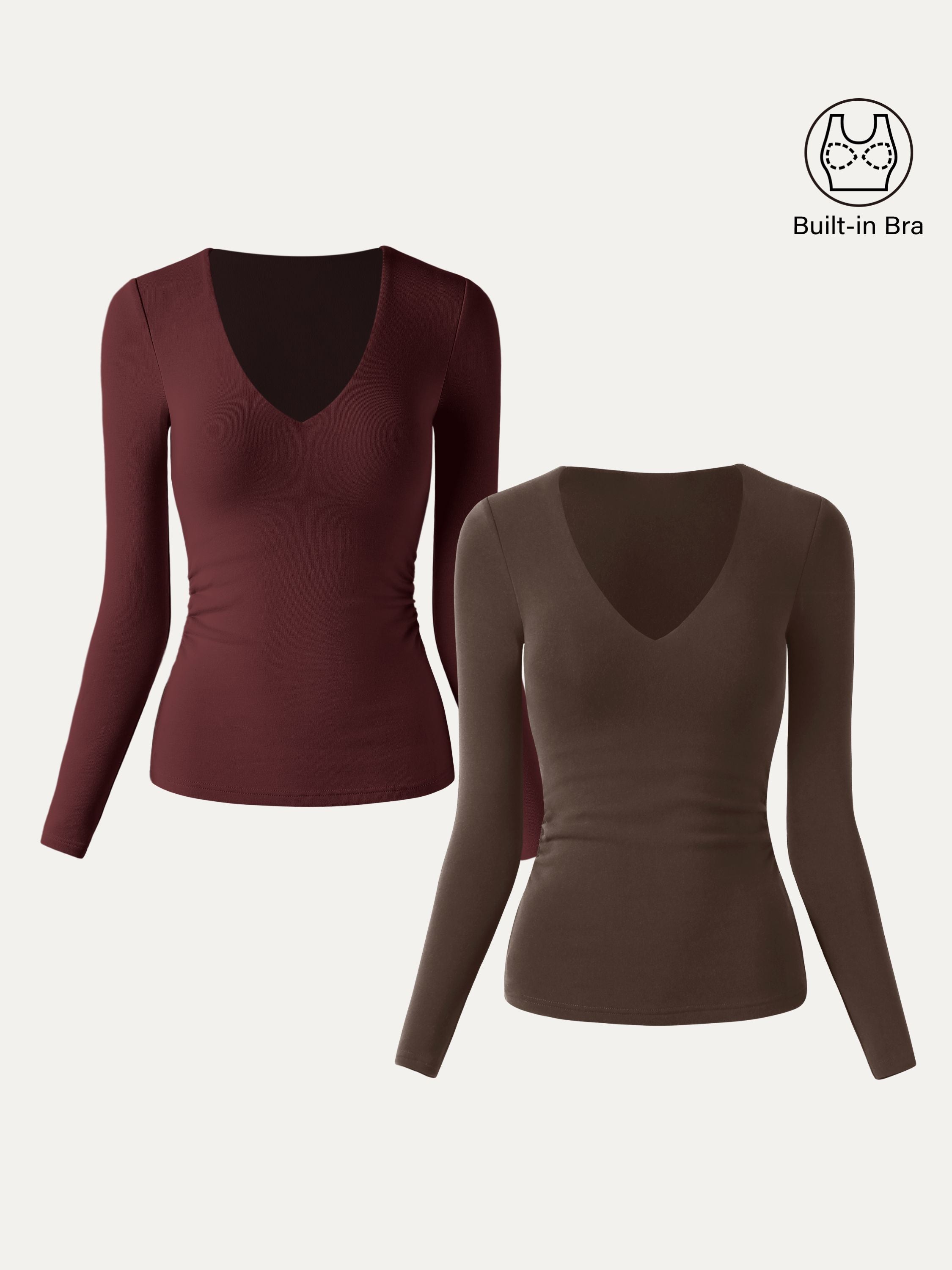 Haut Brami à encolure en V et côtés froncés Eco-Mousse®2.0 Espresso – Femmes > Hauts > Hauts de soutien-gorge | FormaLuxe