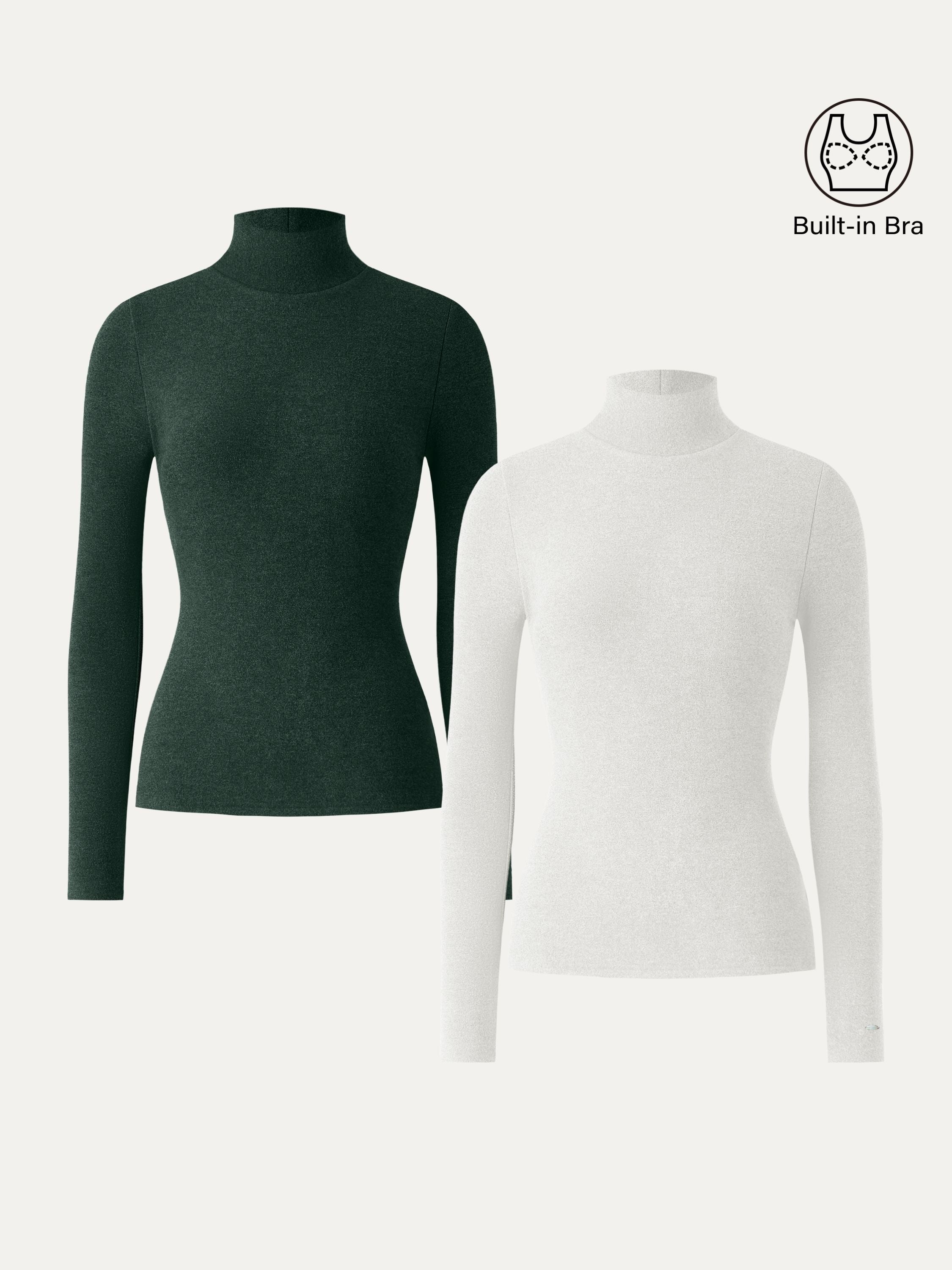 MaxWarm Turtleneck Long Sleeve Brami Heather Black – Women > Tops > Bra Tops | FormaLuxe