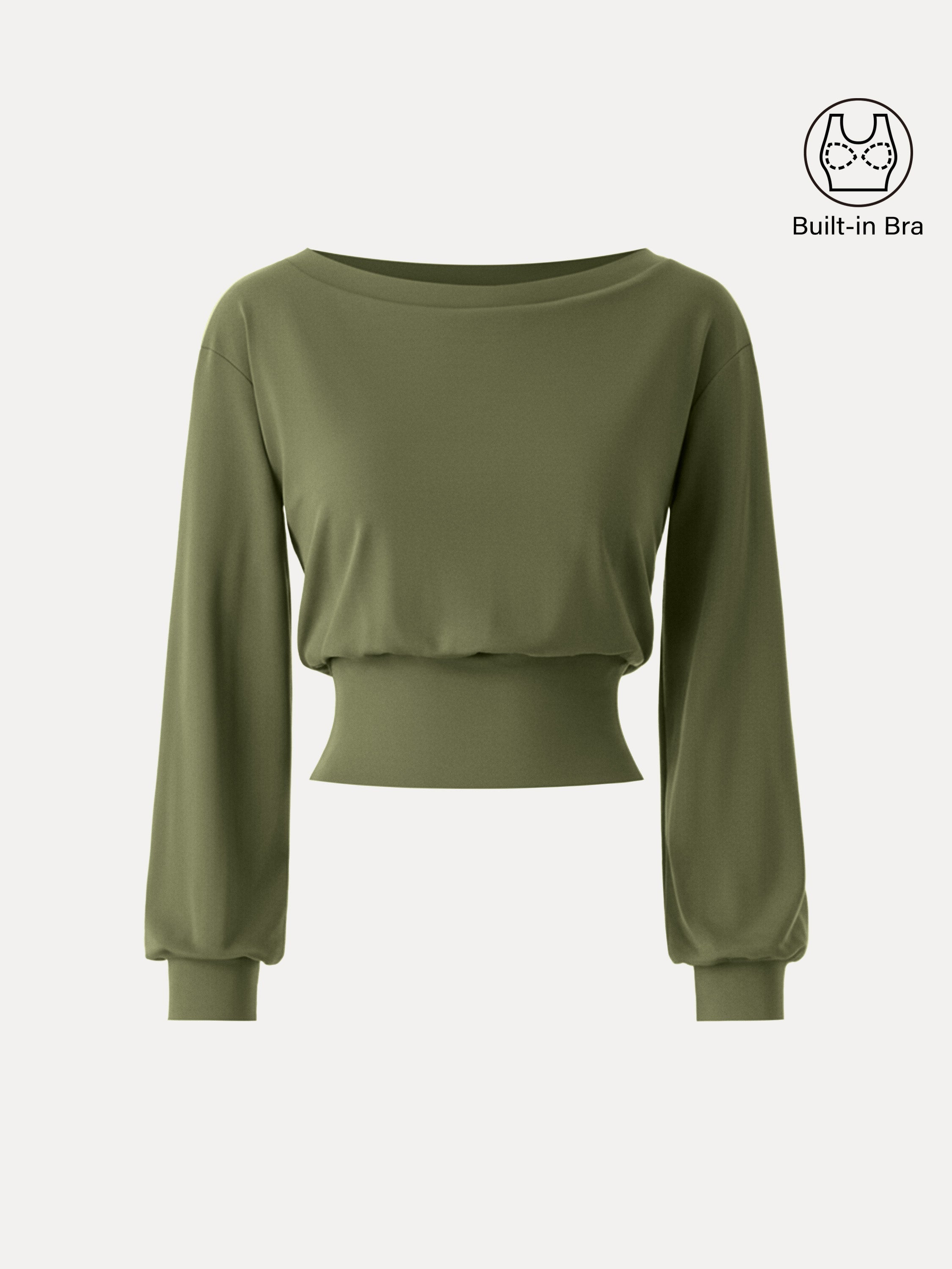 Non-Itchy Wool Blend Boatneck Brami Heather Black – Women > Tops > Bra Tops | FormaLuxe