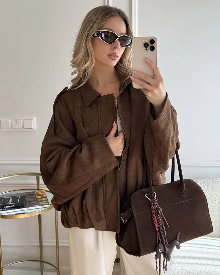 Kaori | Pilot Jacket with Suede Look