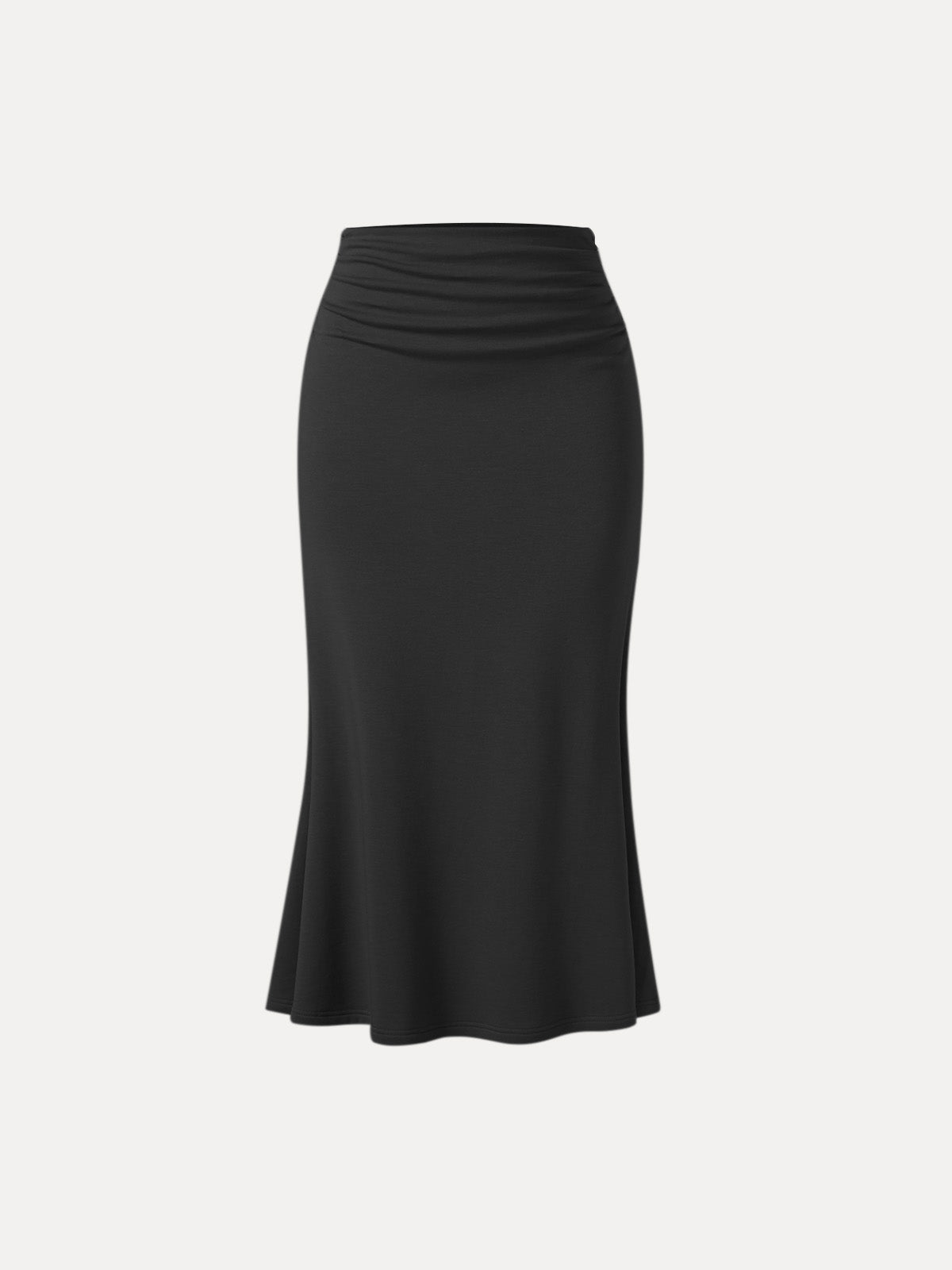 Jupe maxi sirène à côté froncé - Intérieur brossé Moss – Femmes > Bas > Jupes | FormaLuxe