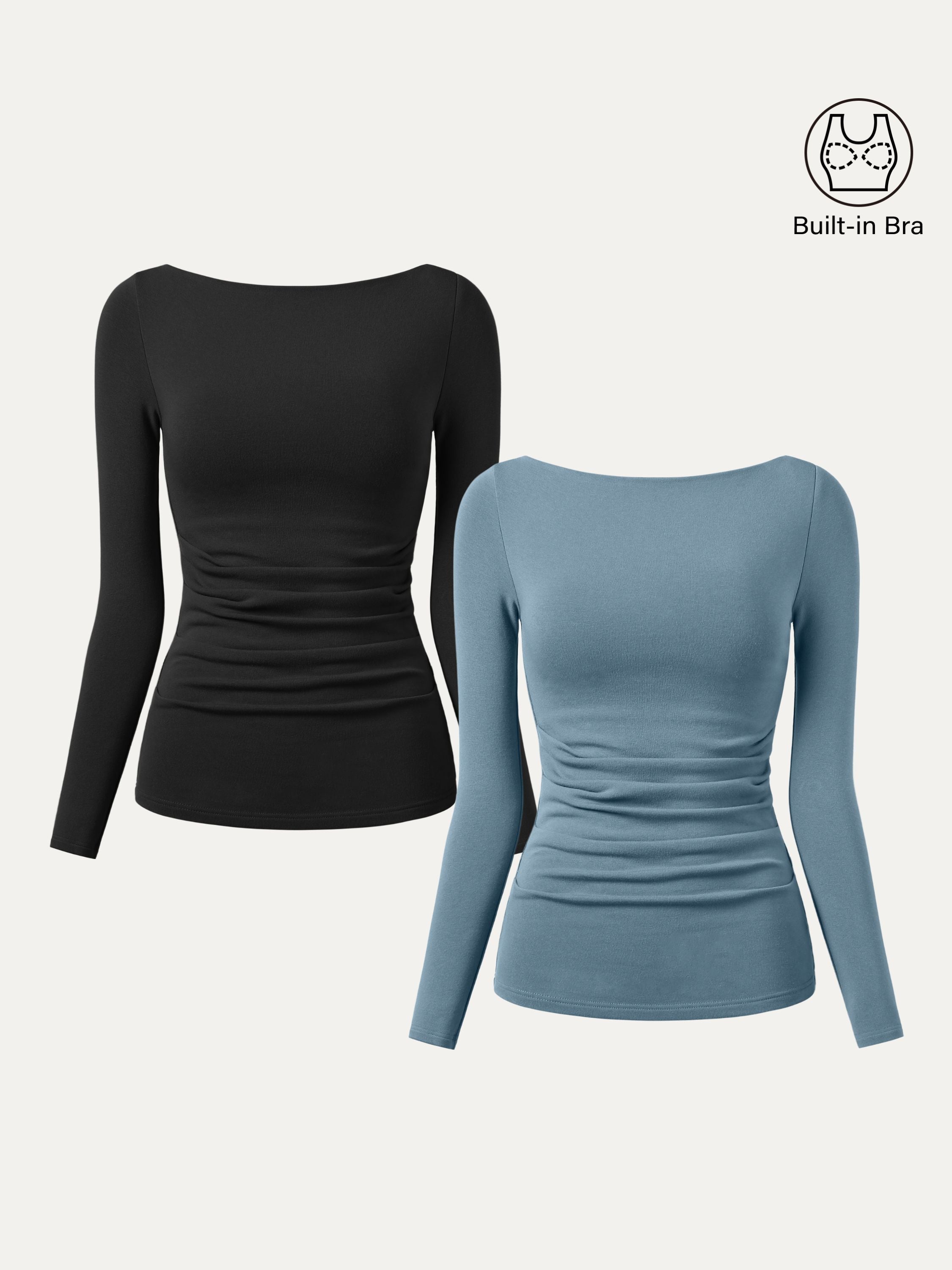 2Pcs Set Boatneck Tucks Brami Top Espresso/Midnight Navy – Women > Bundles&Sets > Bundles | FormaLuxe
