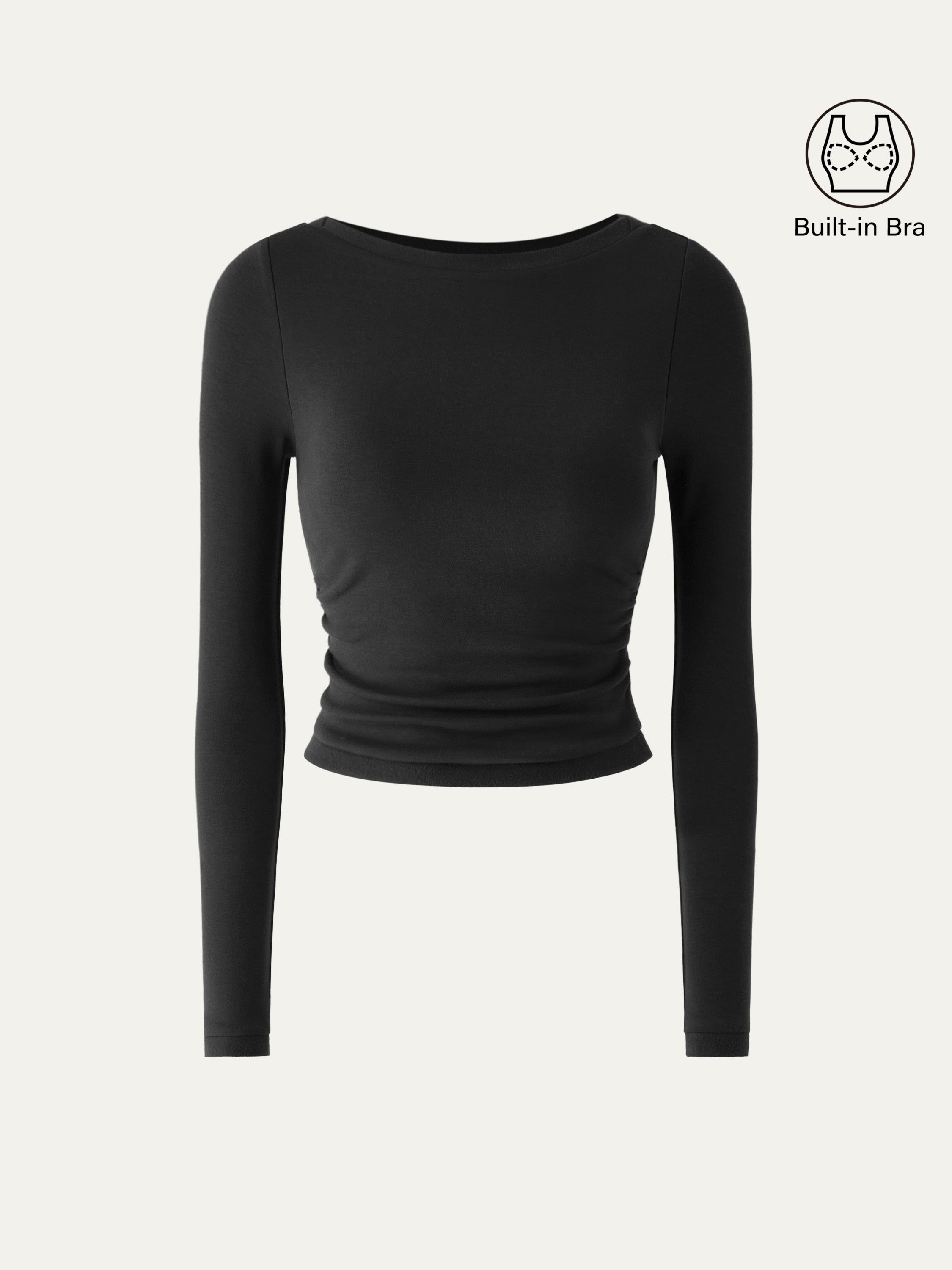 Boatneck Long Sleeve Brami Top Moss – Women > Tops > Bra Tops | FormaLuxe