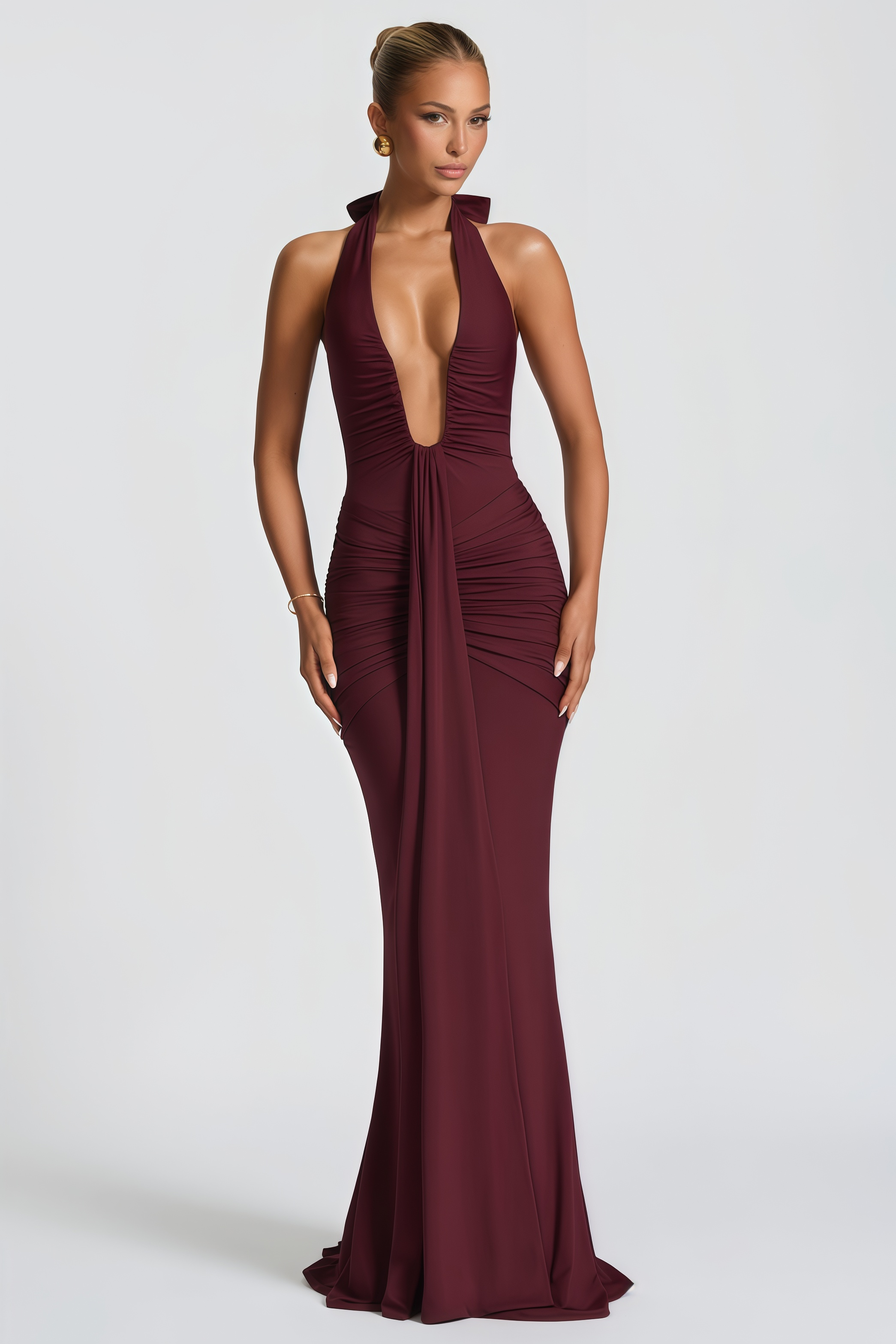 Aiglantine Maxikleid Bordeauxrot | FormaLuxe