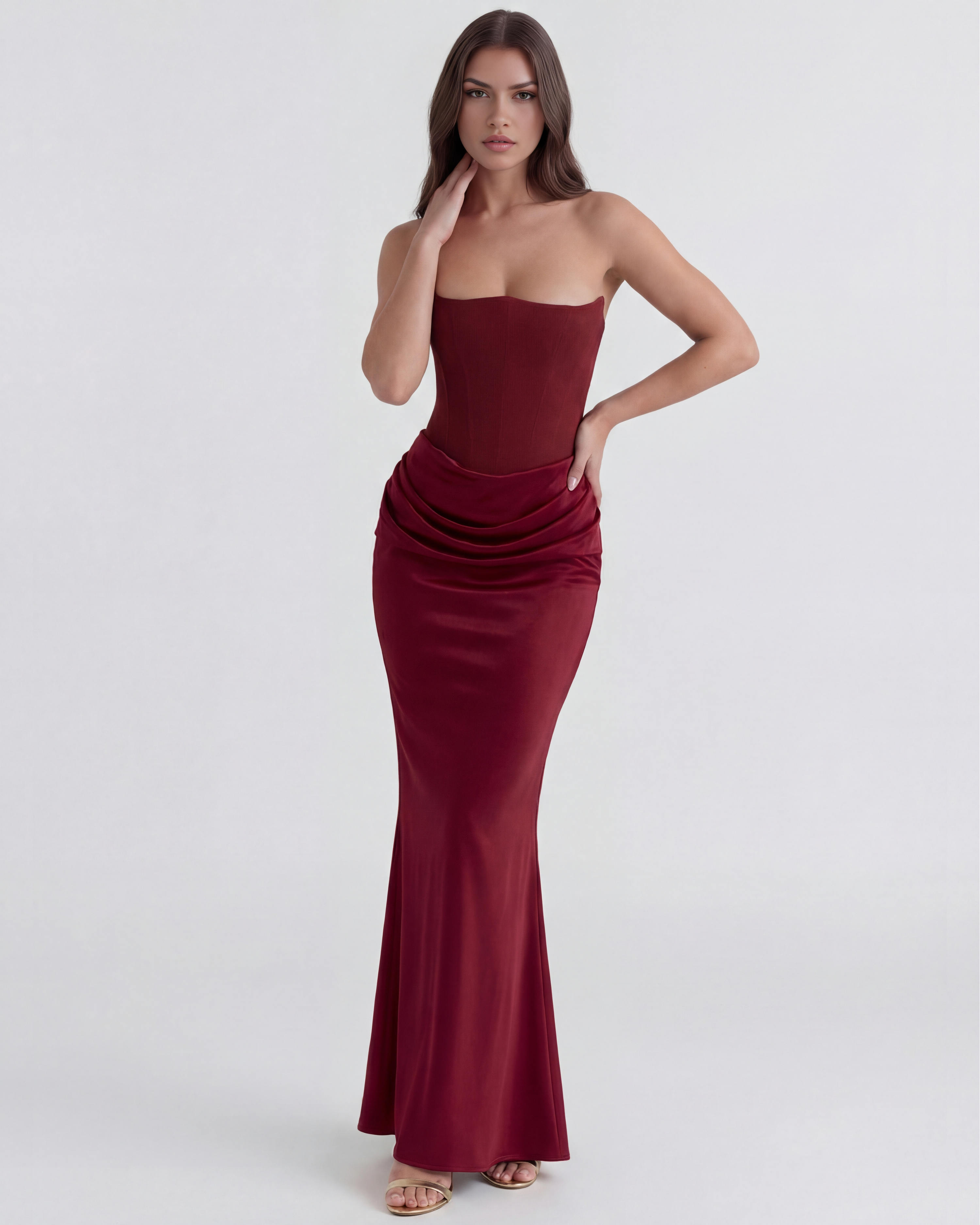 Rowsa Kleid Weinrot | FormaLuxe