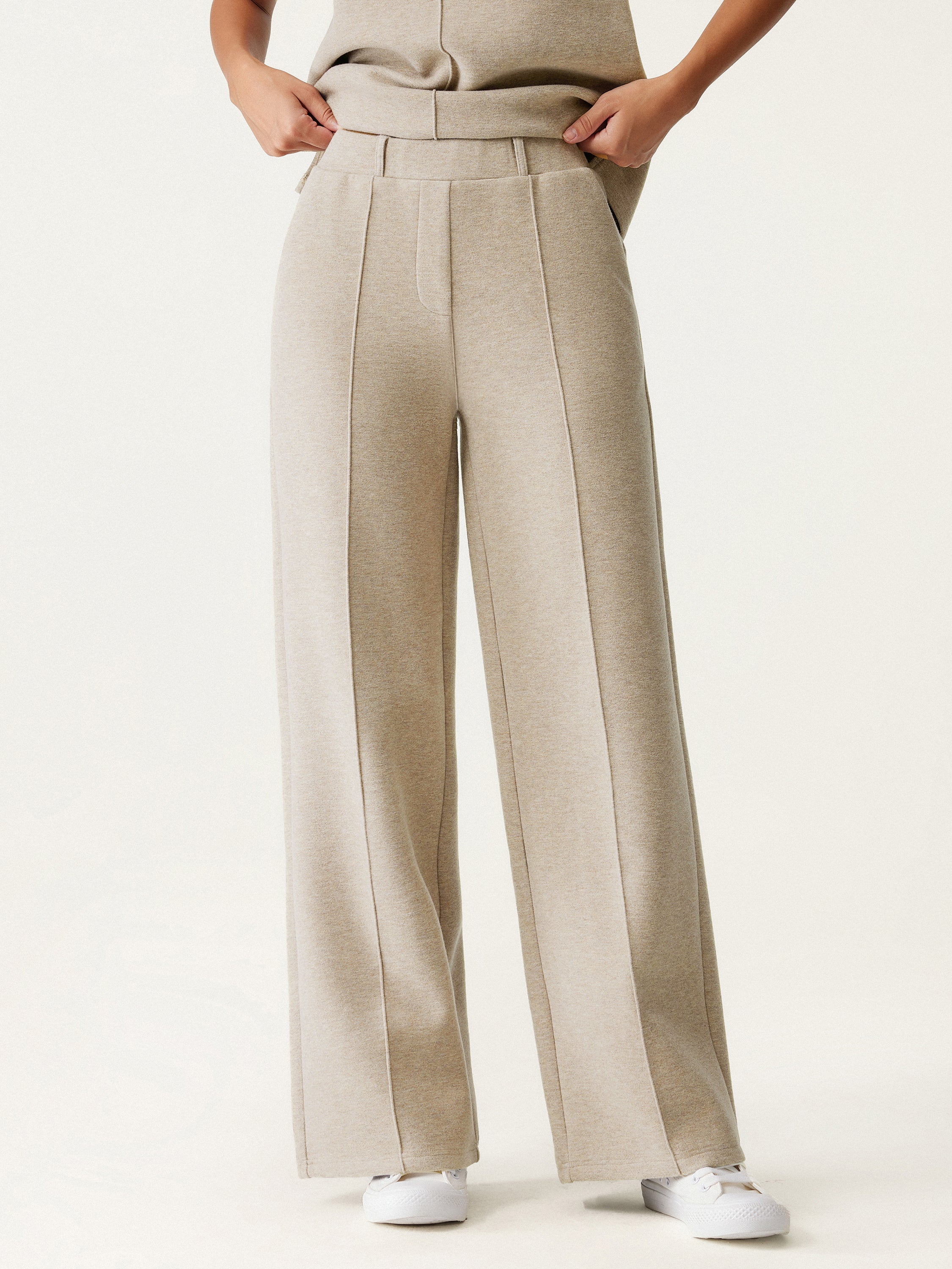High Waisted Straight Leg Pull On Pant Heather Morganite – Women > Bottoms > Pants | FormaLuxe