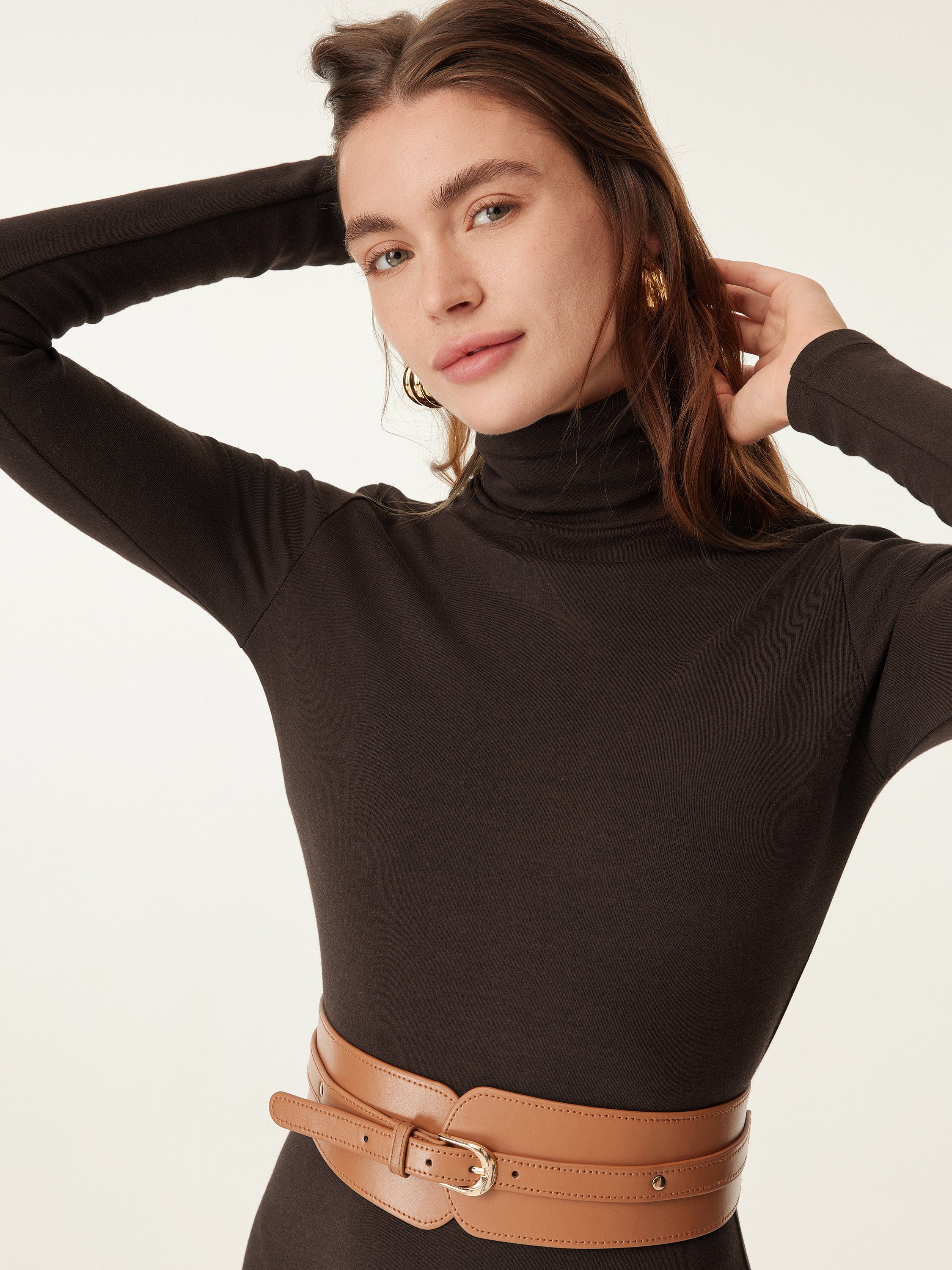 MaxWarm Turtleneck Midi Dress Ruby Berry – Women > Dresses > Midi Dresses | FormaLuxe