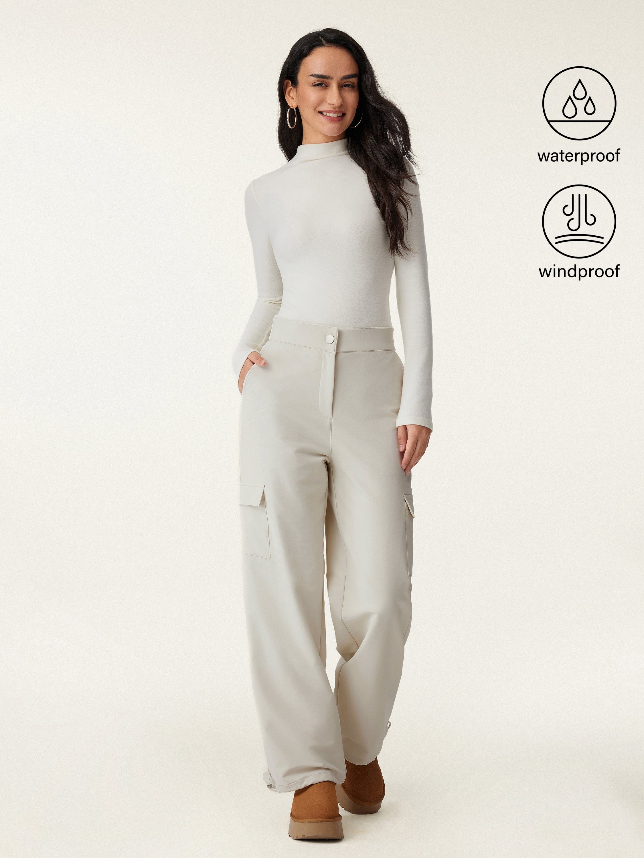 Waterproof Fleece Cargo Pant Gainsboro – Women > Bottoms > Pants | FormaLuxe