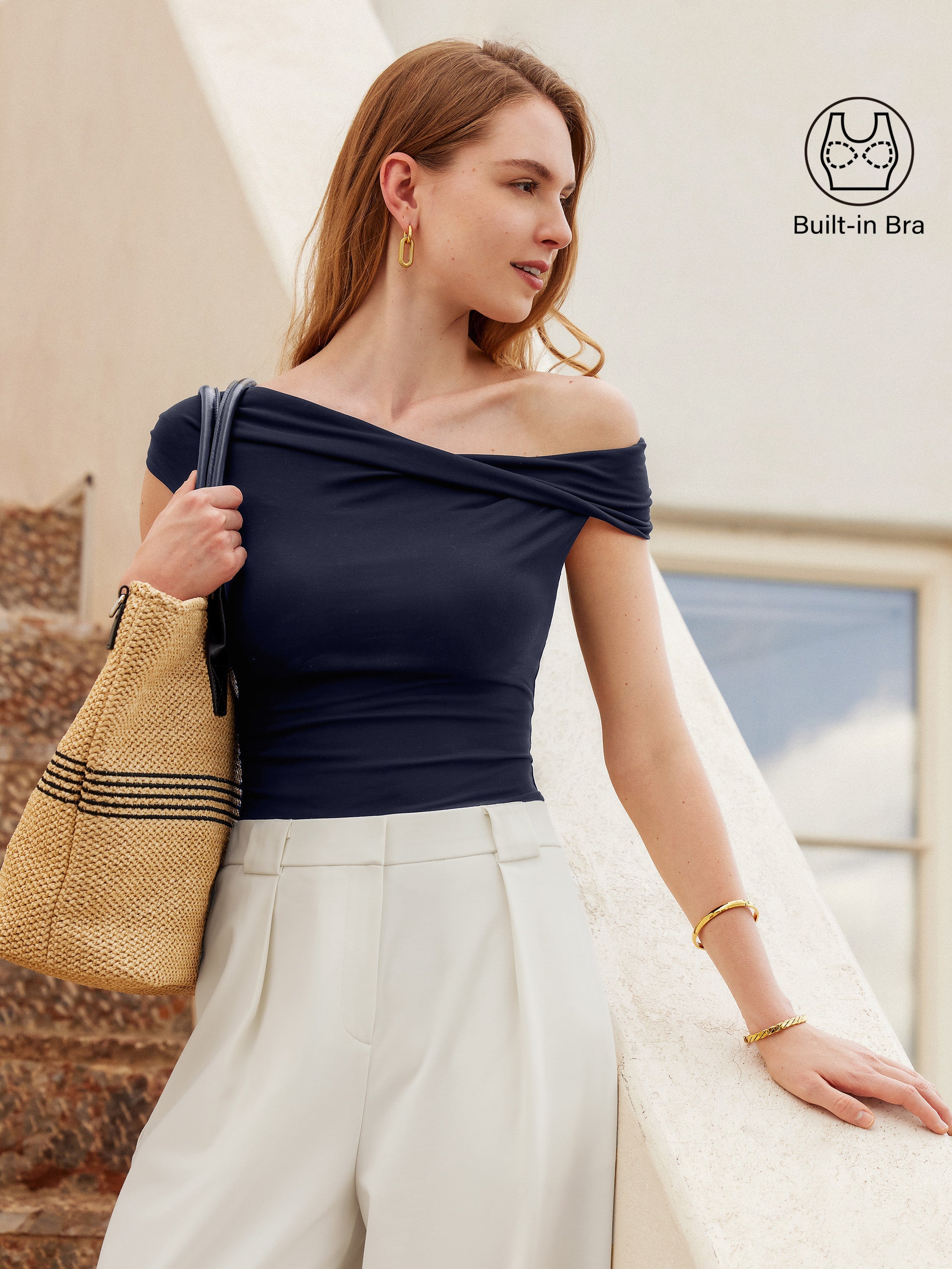 Multi-wear Versatile Necklines Brami Top Midnight Navy – Women > Tops > Bra Tops | FormaLuxe