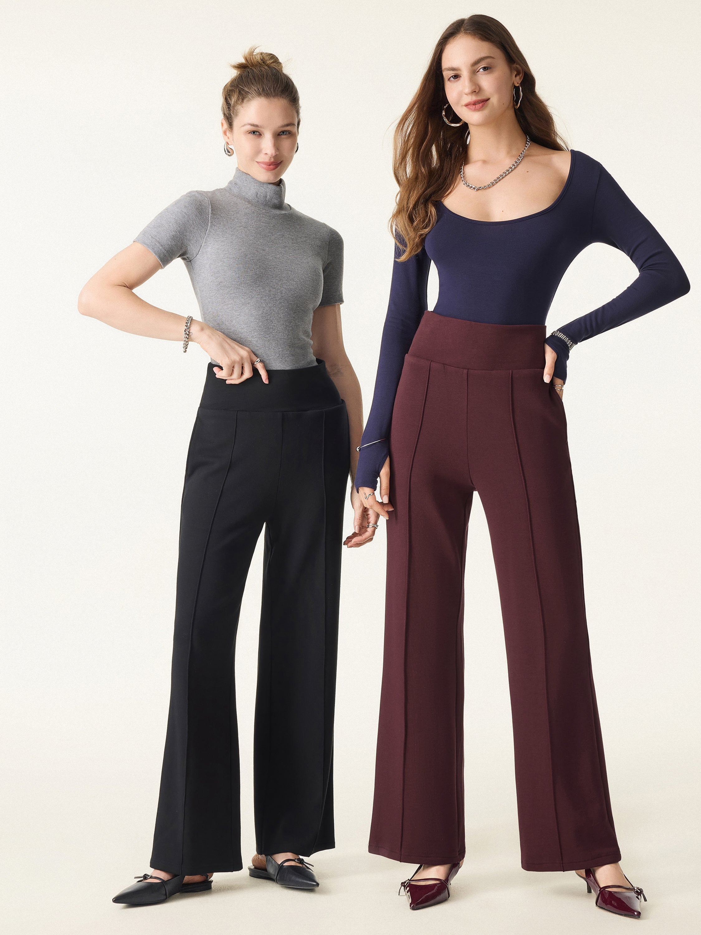 Tummy Warmer Pin-Tuck Pant Espresso Shut – Women > Bottoms > Pants | FormaLuxe