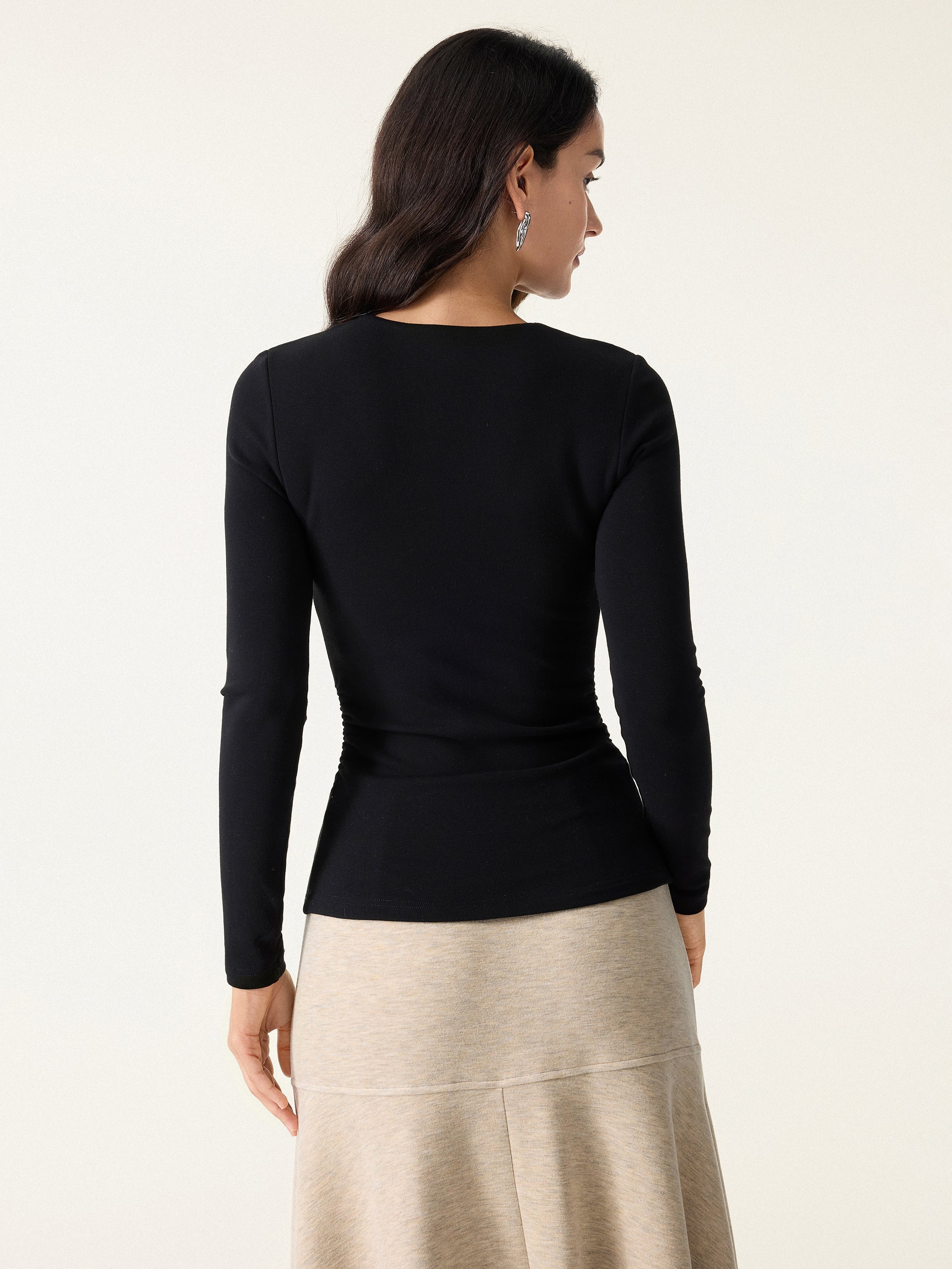 Haut Brami à encolure en V et côtés froncés Eco-Mousse®2.0 Espresso – Femmes > Hauts > Hauts de soutien-gorge | FormaLuxe