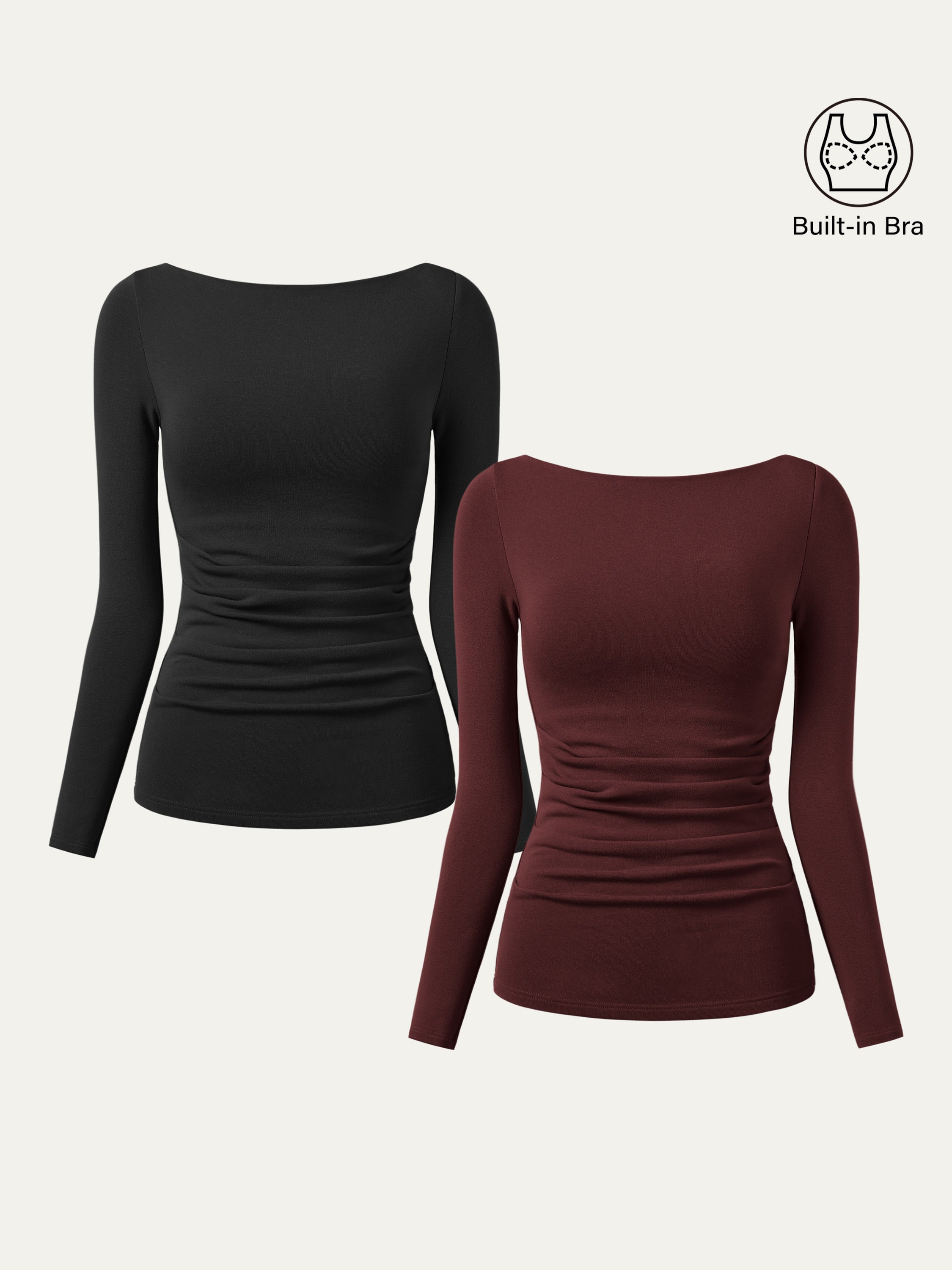 2-Piece Set Boatneck Tucked Brami Top