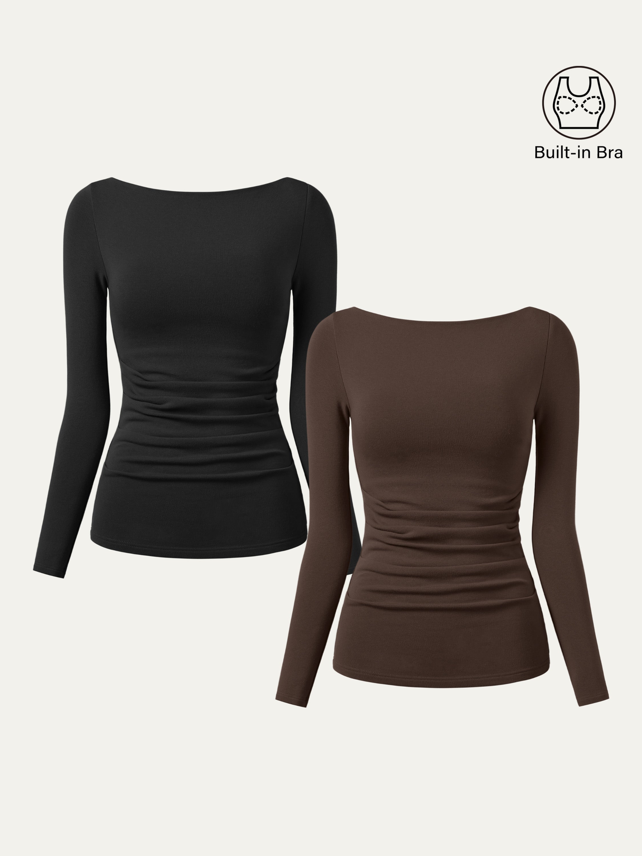 2-Piece Set Boatneck Tucked Brami Top