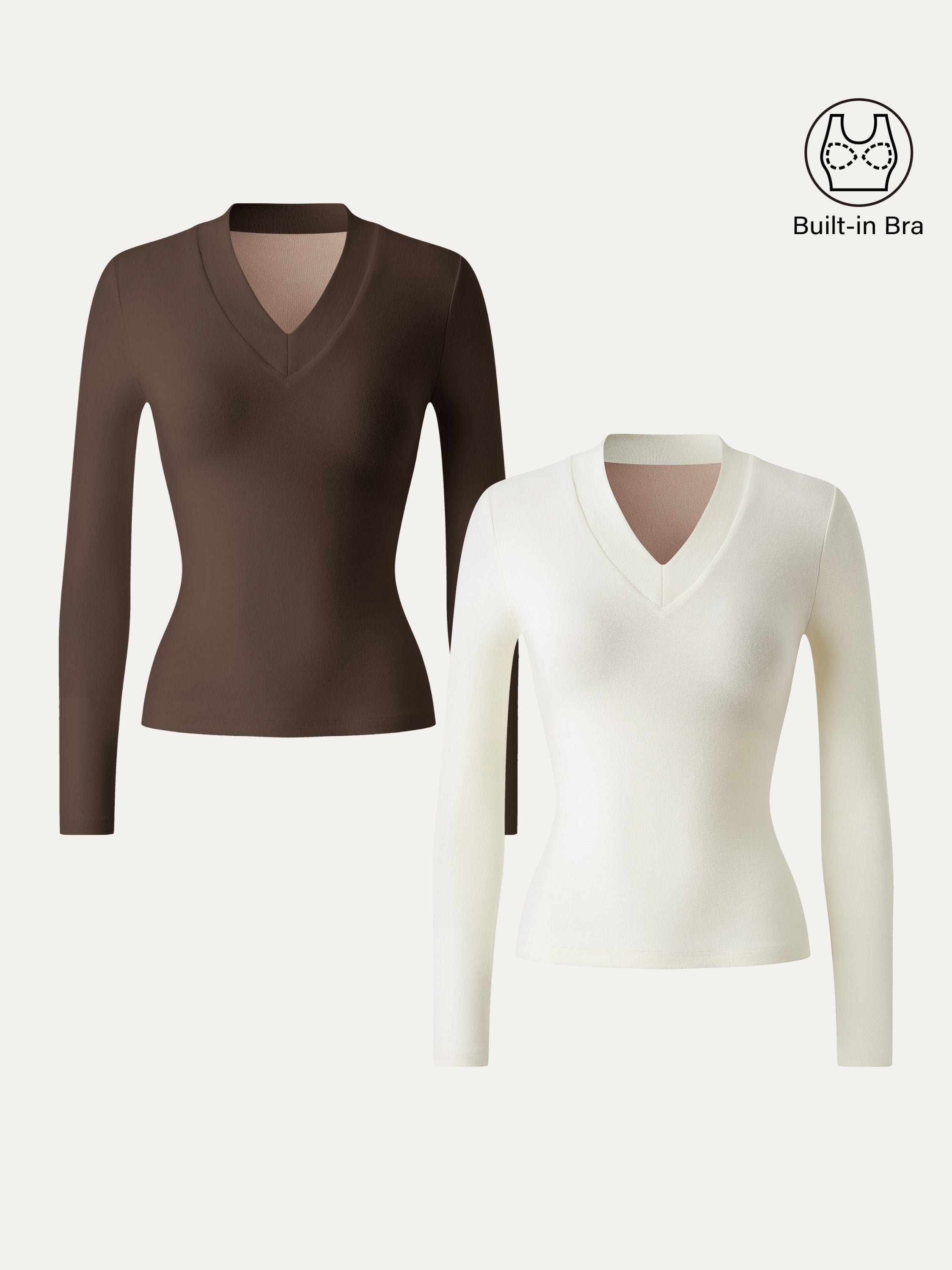 Essential V-neck Wide Binding Slimming Brami Top Off White – Women > Tops > Bra Tops | FormaLuxe