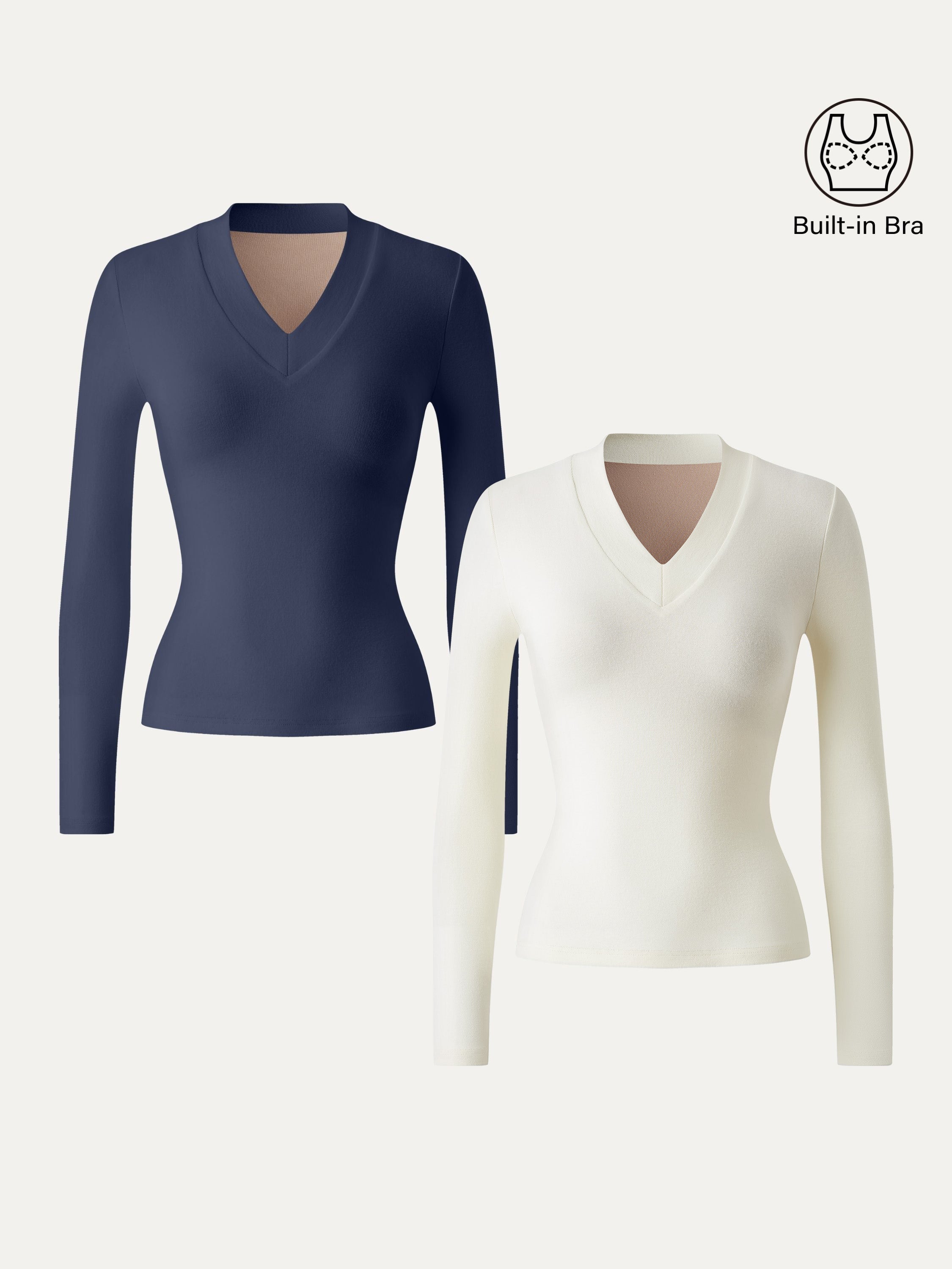 Essential V-neck Wide Binding Slimming Brami Top Off White – Women > Tops > Bra Tops | FormaLuxe