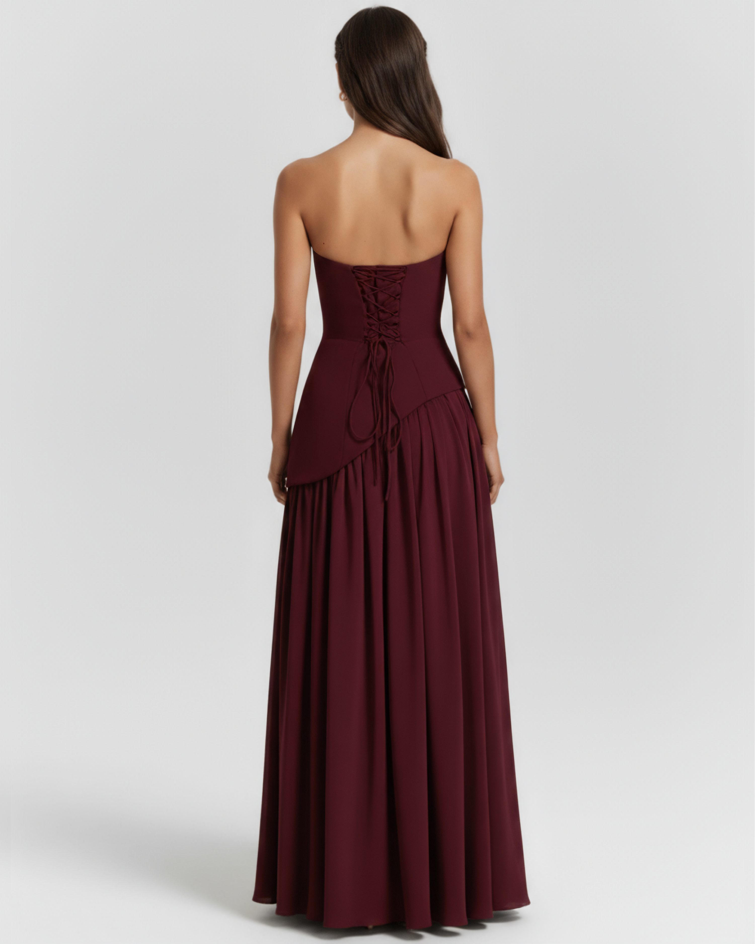 Deau Maxikleid Weinrot – Core Gown Length Dress | FormaLuxe