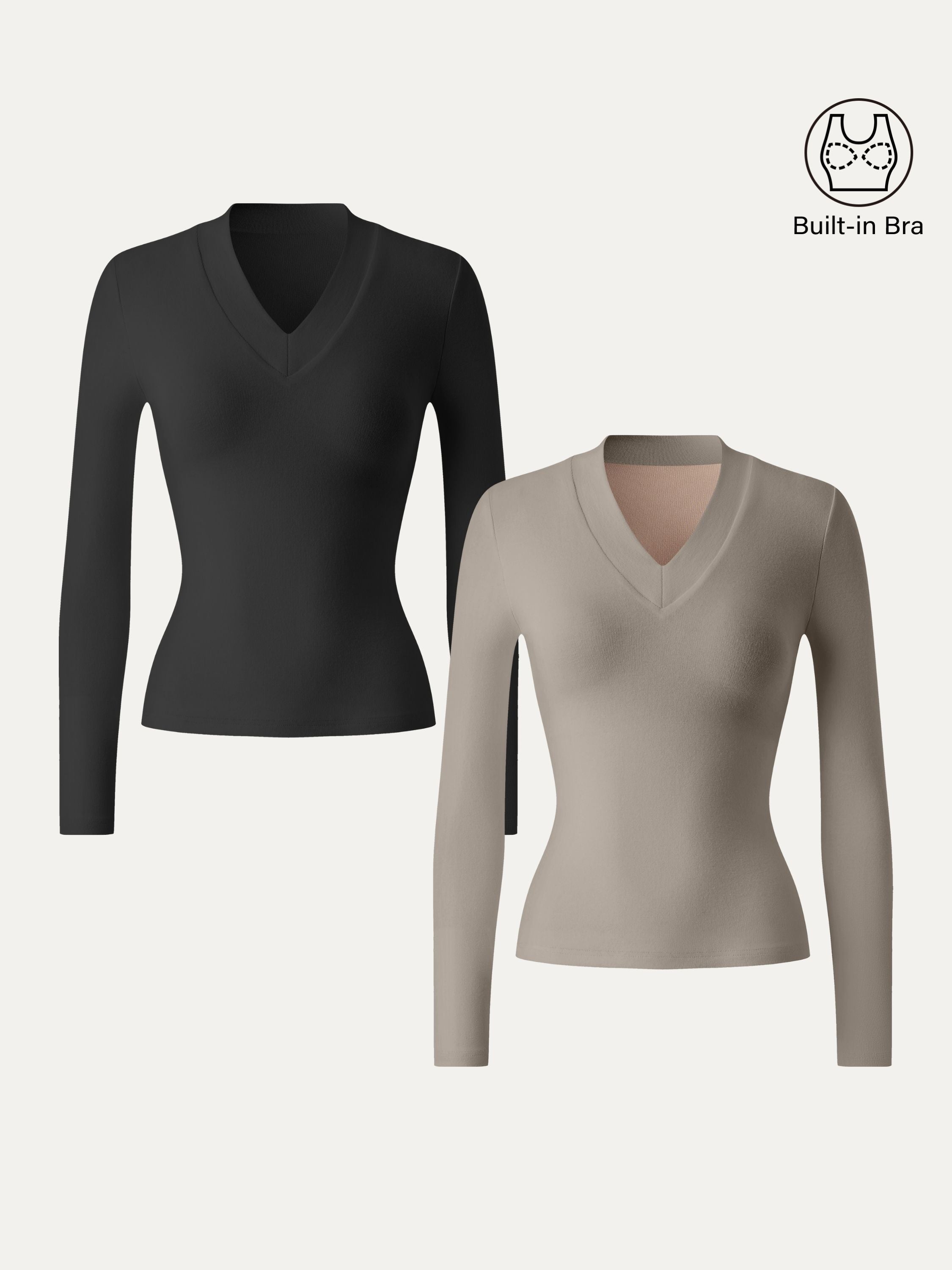 Essential V-neck Wide Binding Slimming Brami Top Off White – Women > Tops > Bra Tops | FormaLuxe