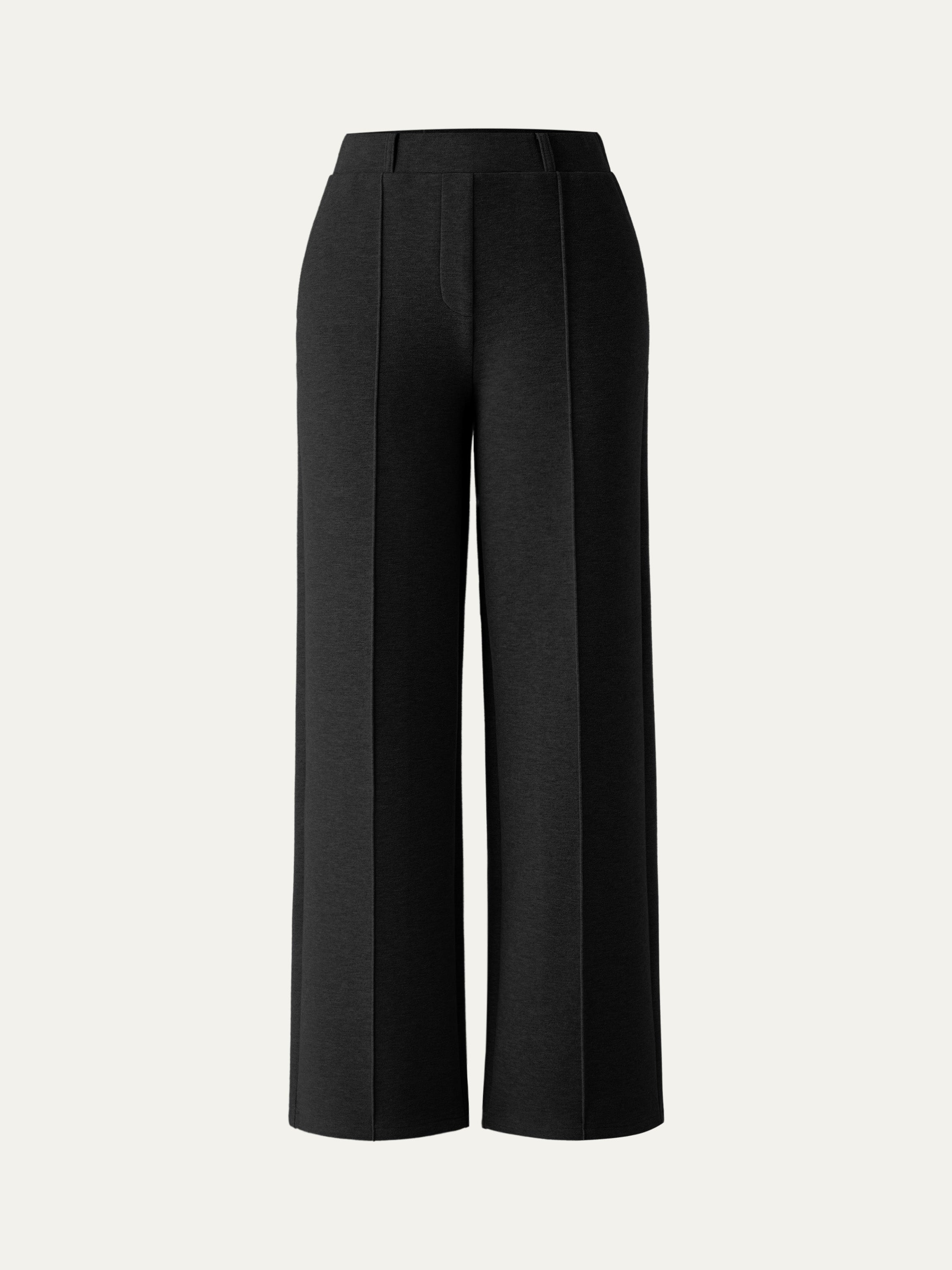 High Waisted Straight Leg Pull On Pant Heather Morganite – Women > Bottoms > Pants | FormaLuxe