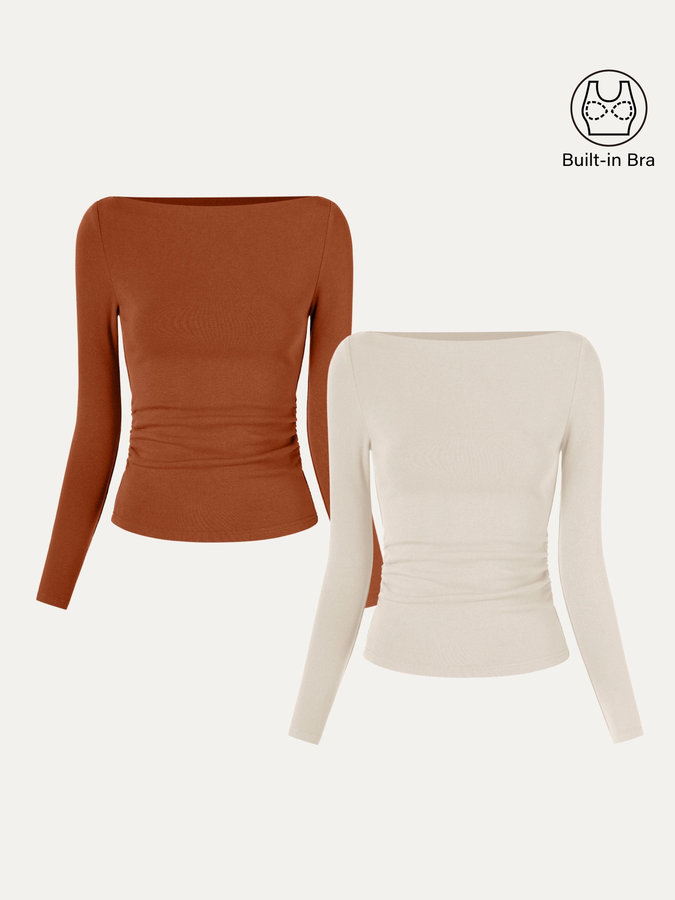 Modern Side Ruched Boatneck Brami Top Sea Glass – Women > Tops > Bra Tops | FormaLuxe