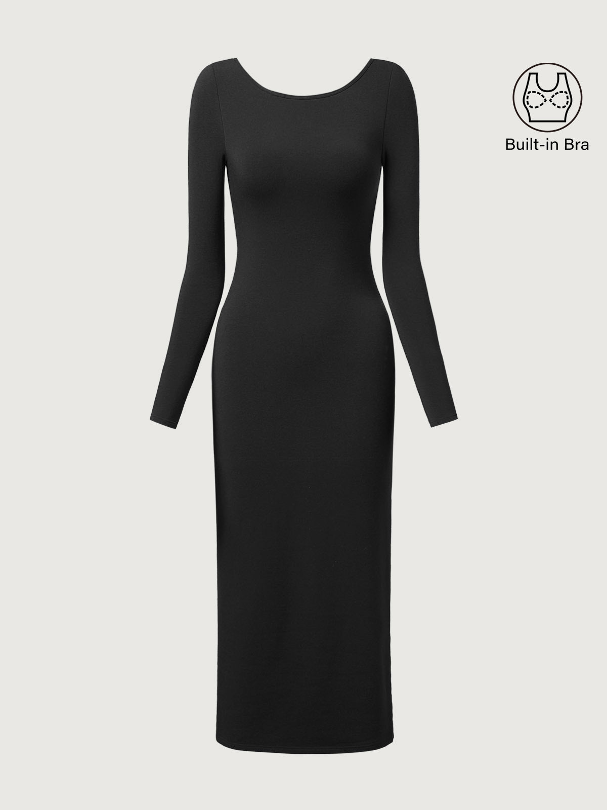 Robe midi Brami à dos ouvert Eco-Mousse® Black – Femmes > Robes > Robes midi | FormaLuxe