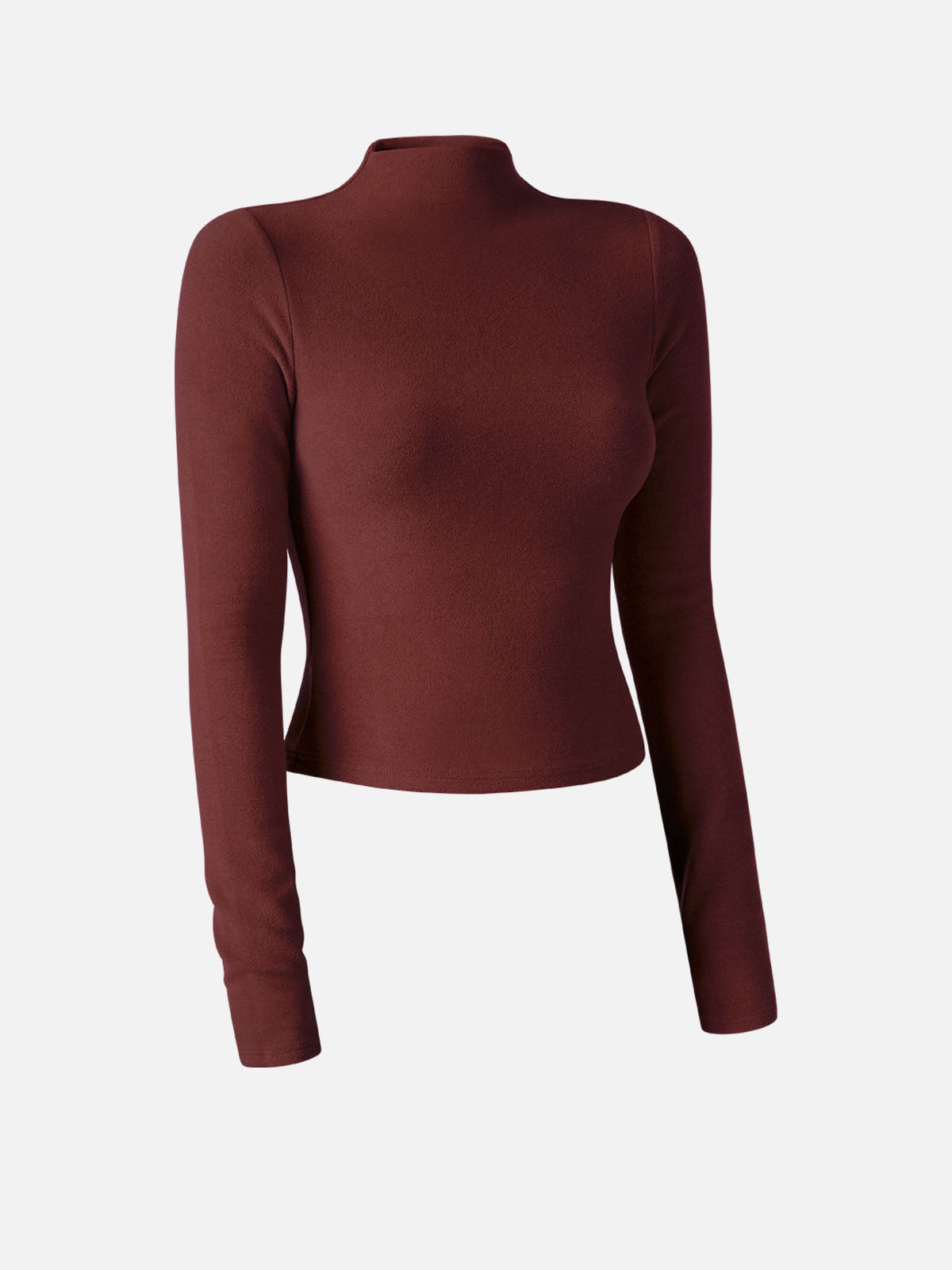 Haut court thermique brossé à col montant Eco-Mousse™ Argile de Géorgie – Women > Tops > Shirts&Tops | FormaLuxe