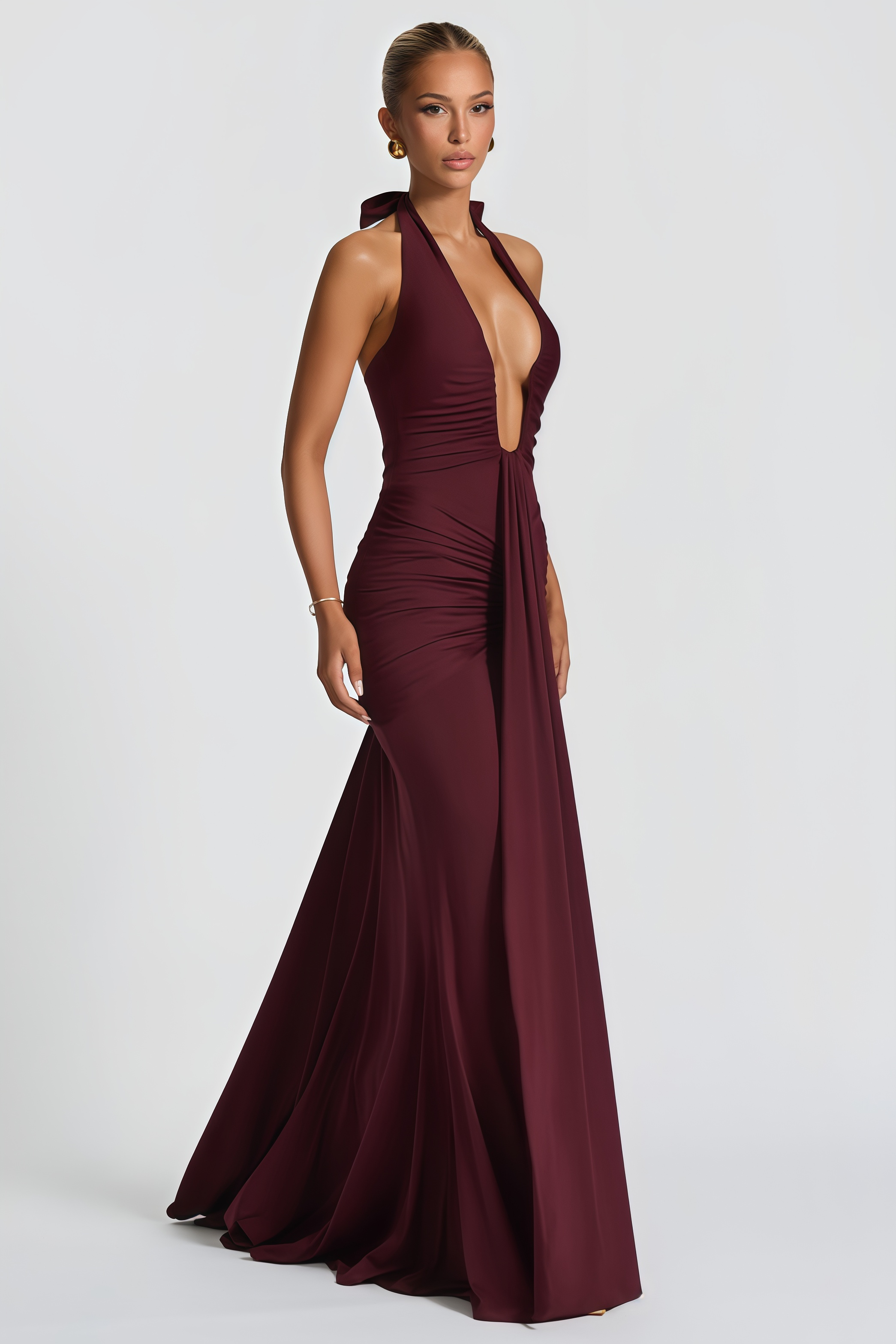 Aiglantine Maxikleid Bordeauxrot | FormaLuxe