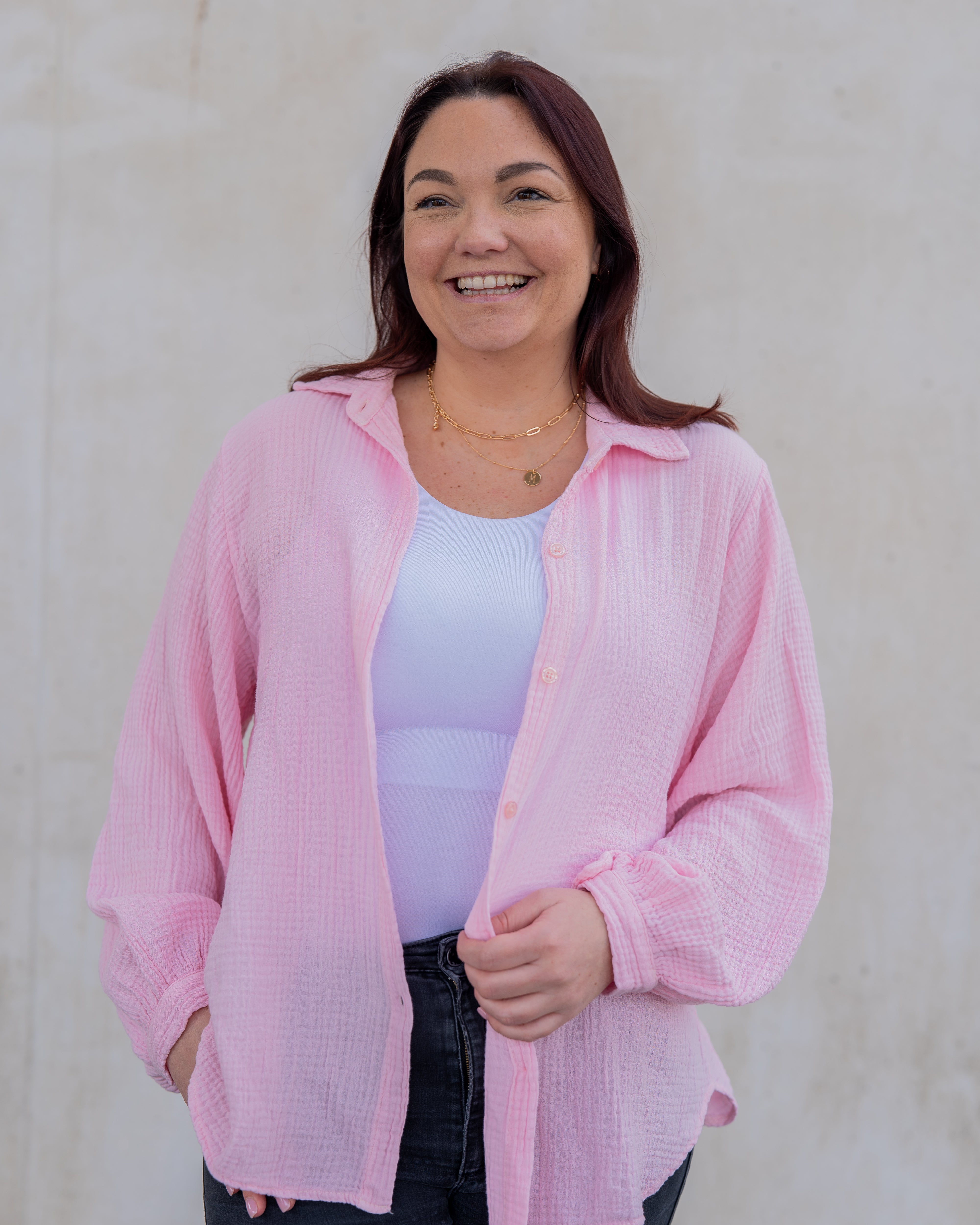 Musselin Bluse | Stella Weiß Rot – Oberteil | FormaLuxe