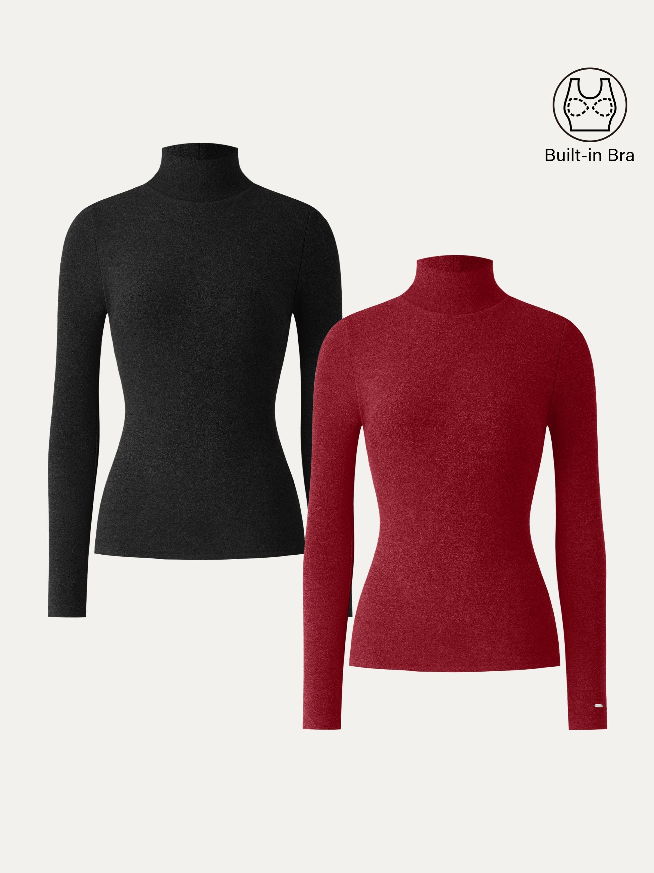 MaxWarm Turtleneck Long Sleeve Brami Heather Black – Women > Tops > Bra Tops | FormaLuxe