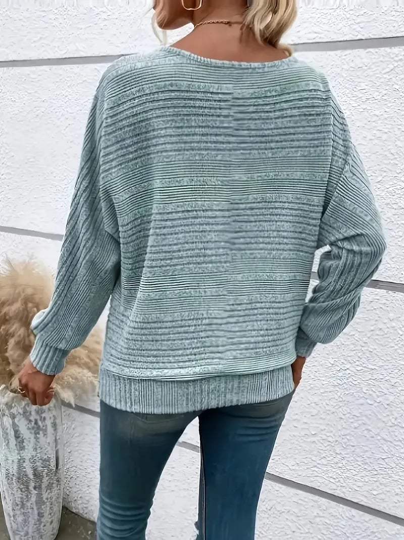 Leichter Strickpullover mit lockerem Schnitt – Sage Mist Blau | FormaLuxe