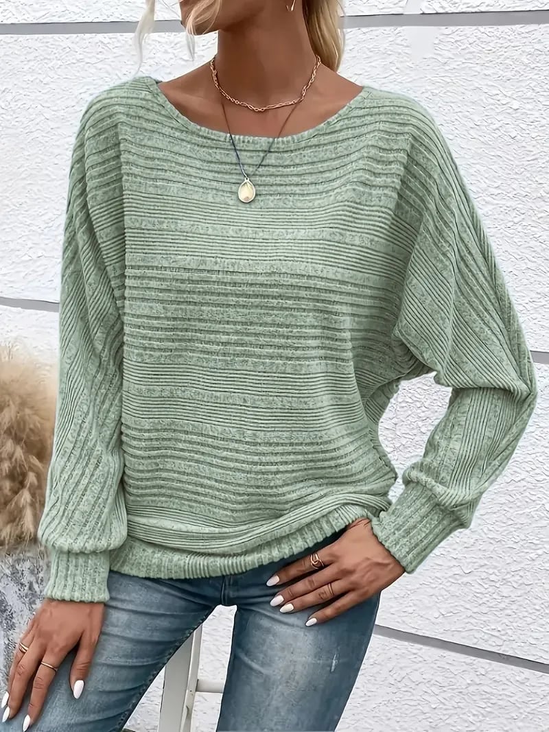Leichter Strickpullover mit lockerem Schnitt – Sage Mist Blau | FormaLuxe