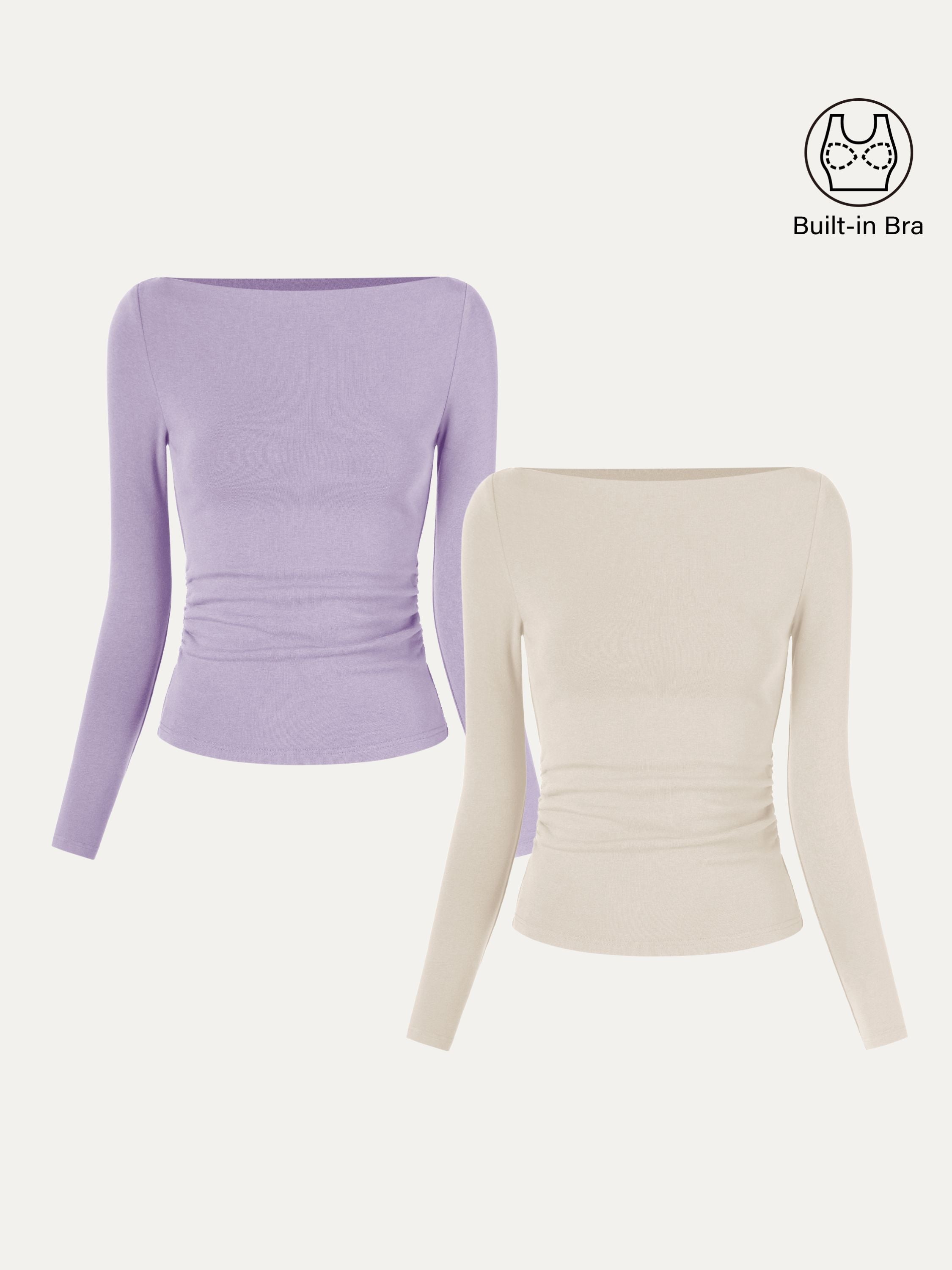 Modern Side Ruched Boatneck Brami Top Sea Glass – Women > Tops > Bra Tops | FormaLuxe