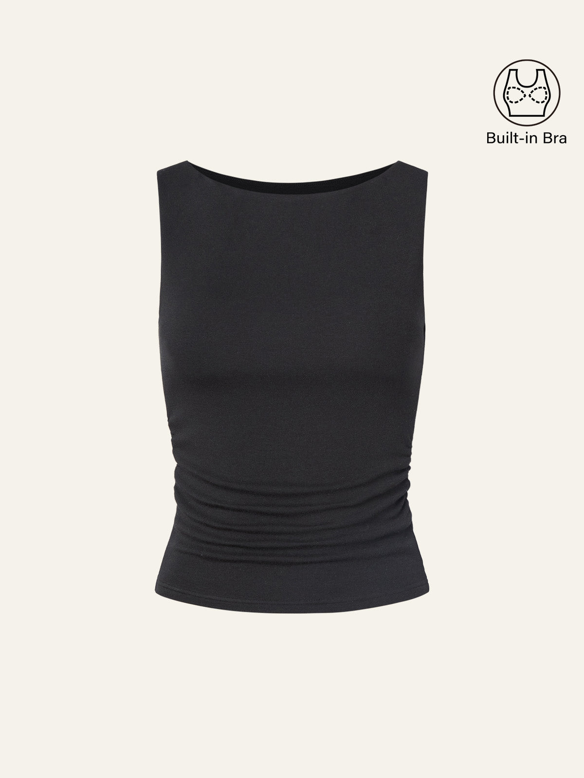 Boat Neck Brami Tank Top Black – Women > Tops > Bra Tops | FormaLuxe