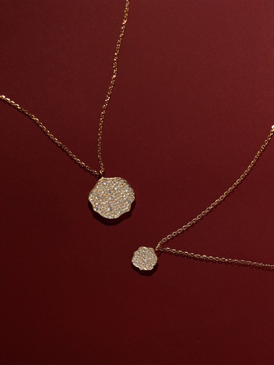 Petite Fleur Pavé Diamond Pendant Necklace – Fine Jewelry | FormaLuxe