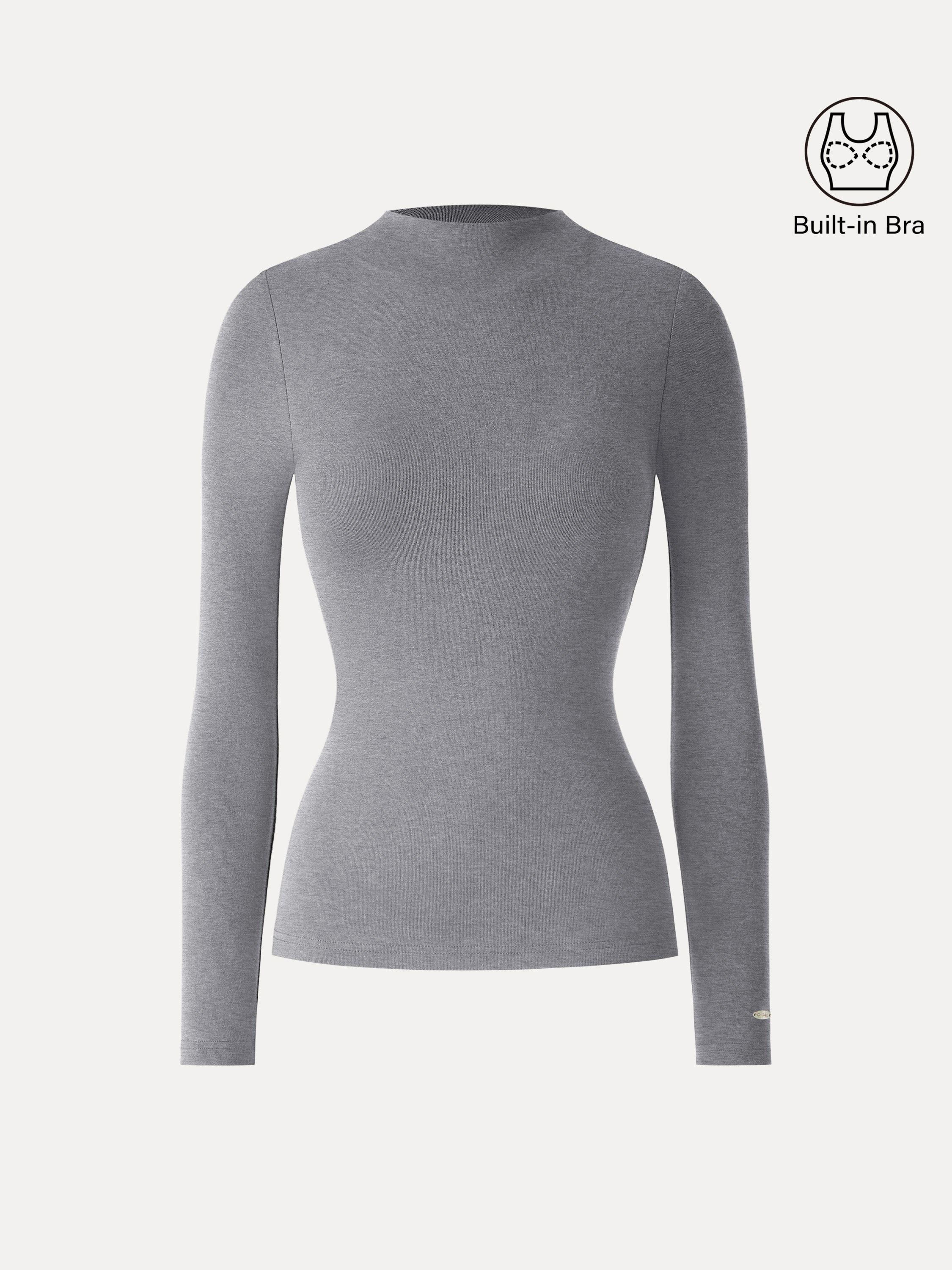 LiteWarm Mockneck Long Sleeve Brami Forest Night – Women > Tops > Bra Tops | FormaLuxe