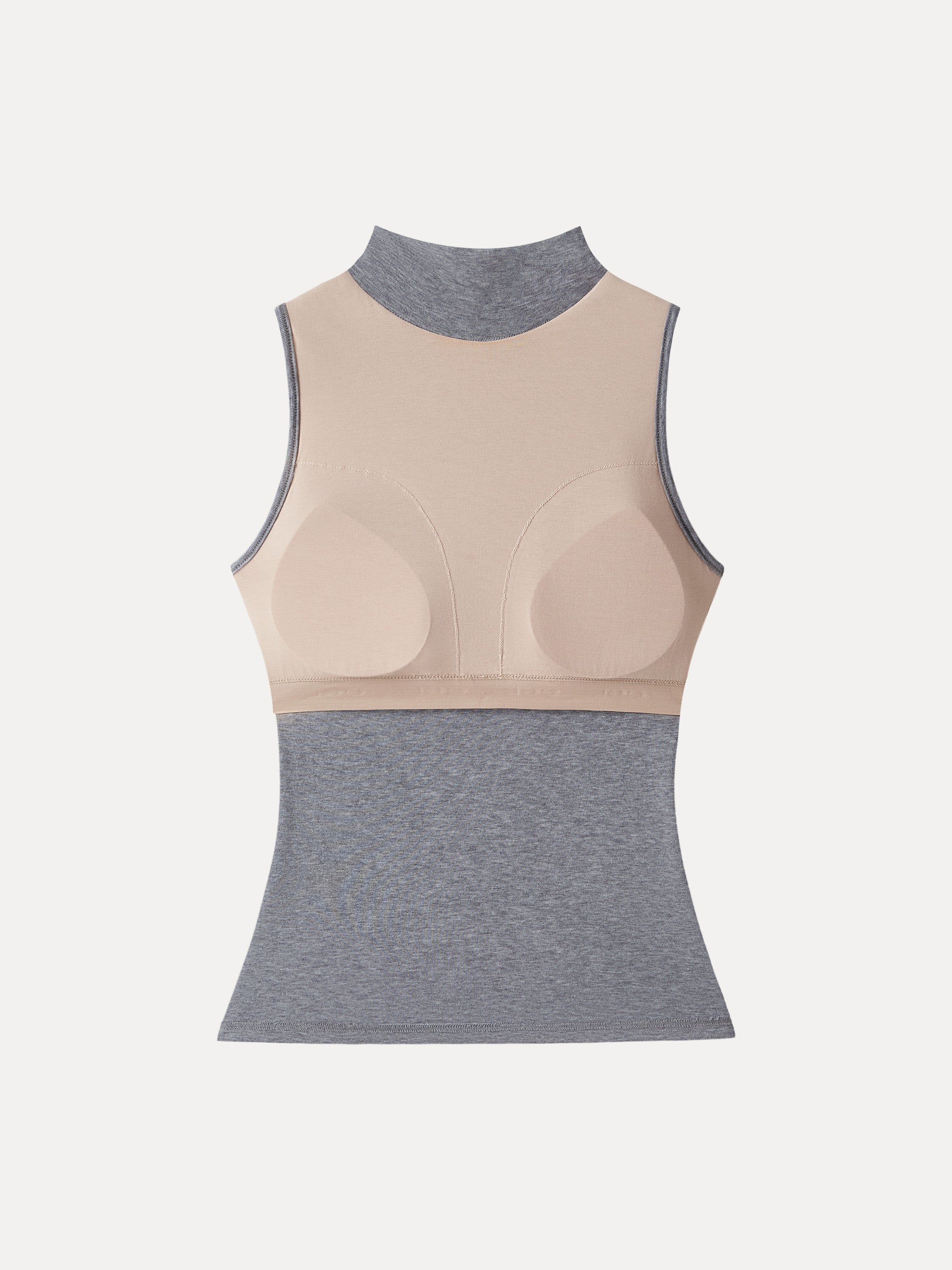 Lyocell Cashmere Sleeveless Turtleneck Brami Heather Grey – Women > Tops > Bra Tops | FormaLuxe