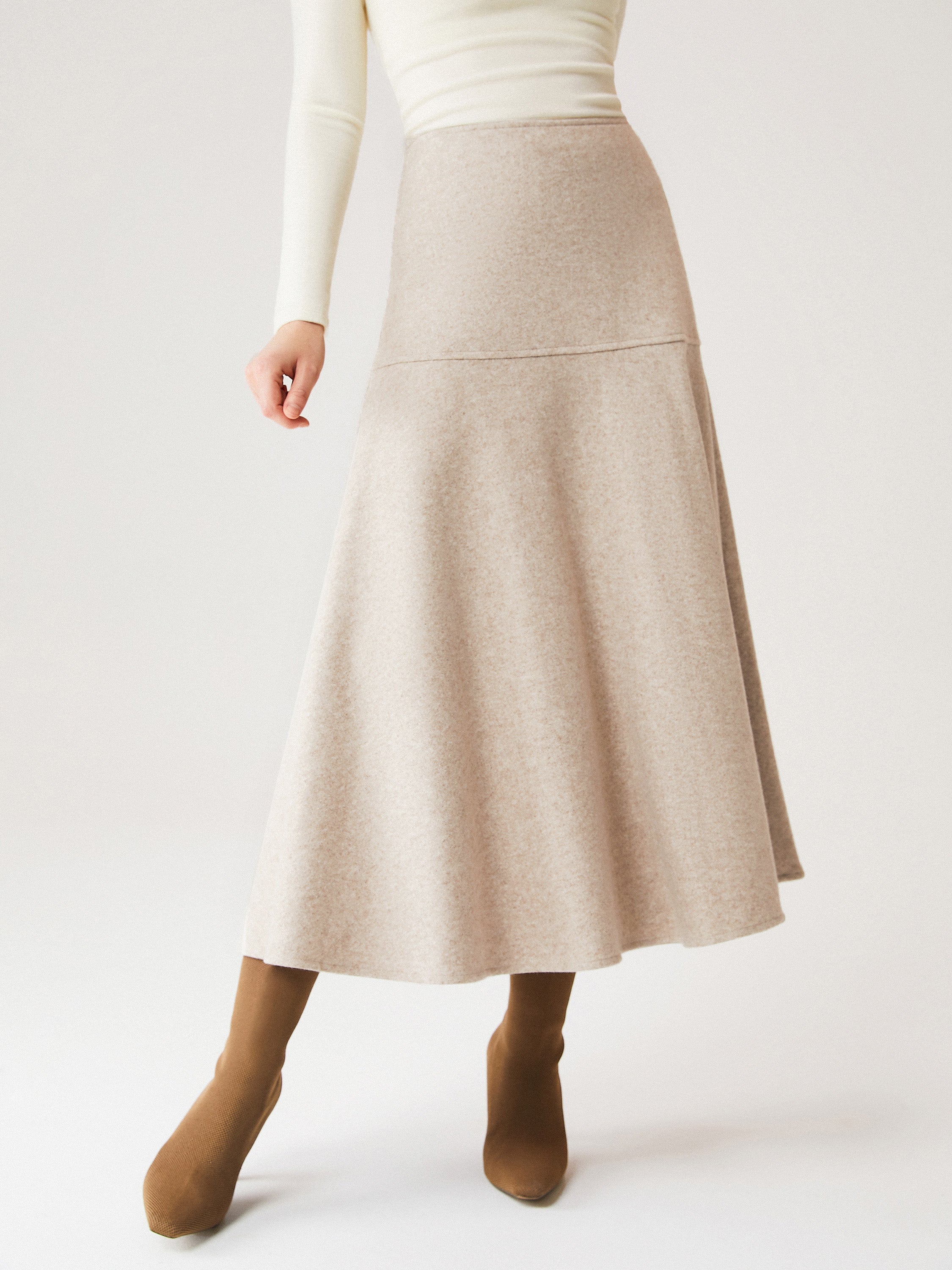 Jupe maxi évasée façon cachemire Ruby – Femmes > Bas > Jupes | FormaLuxe
