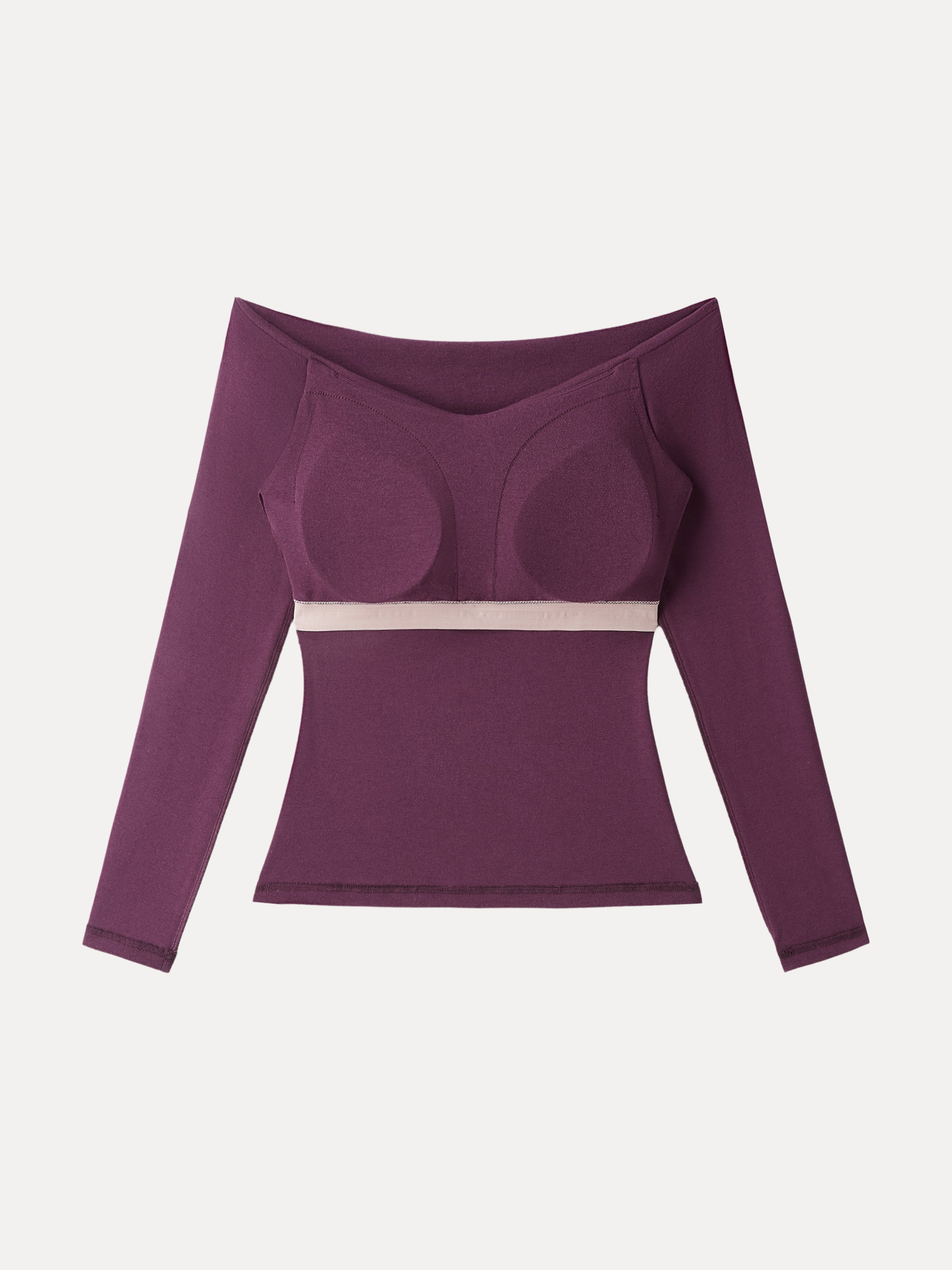 Light Warm Criss Cross Off-Shoulder Brami Top Plum Berry – Women > Tops > Bra Tops | FormaLuxe