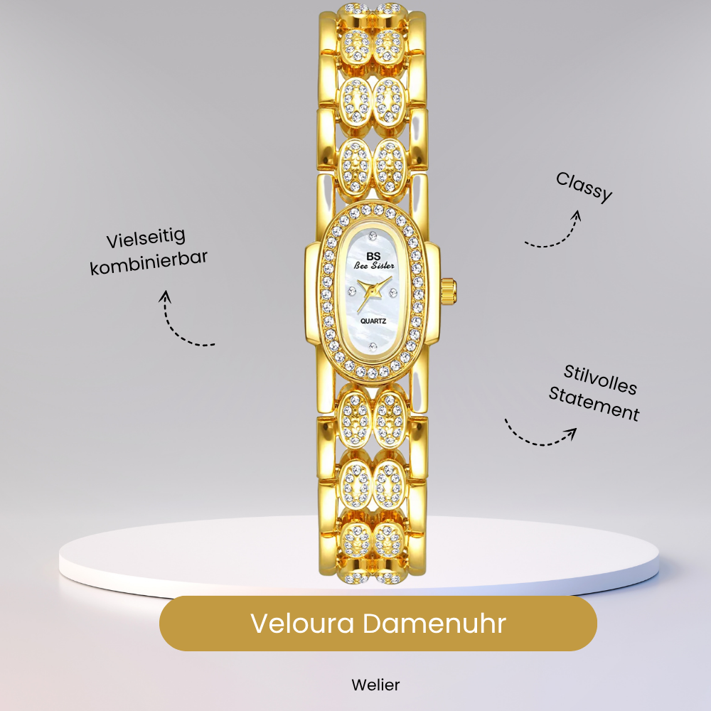 Welier Veloura Damenuhr Gold mit weißem Ziffernblatt | FormaLuxe