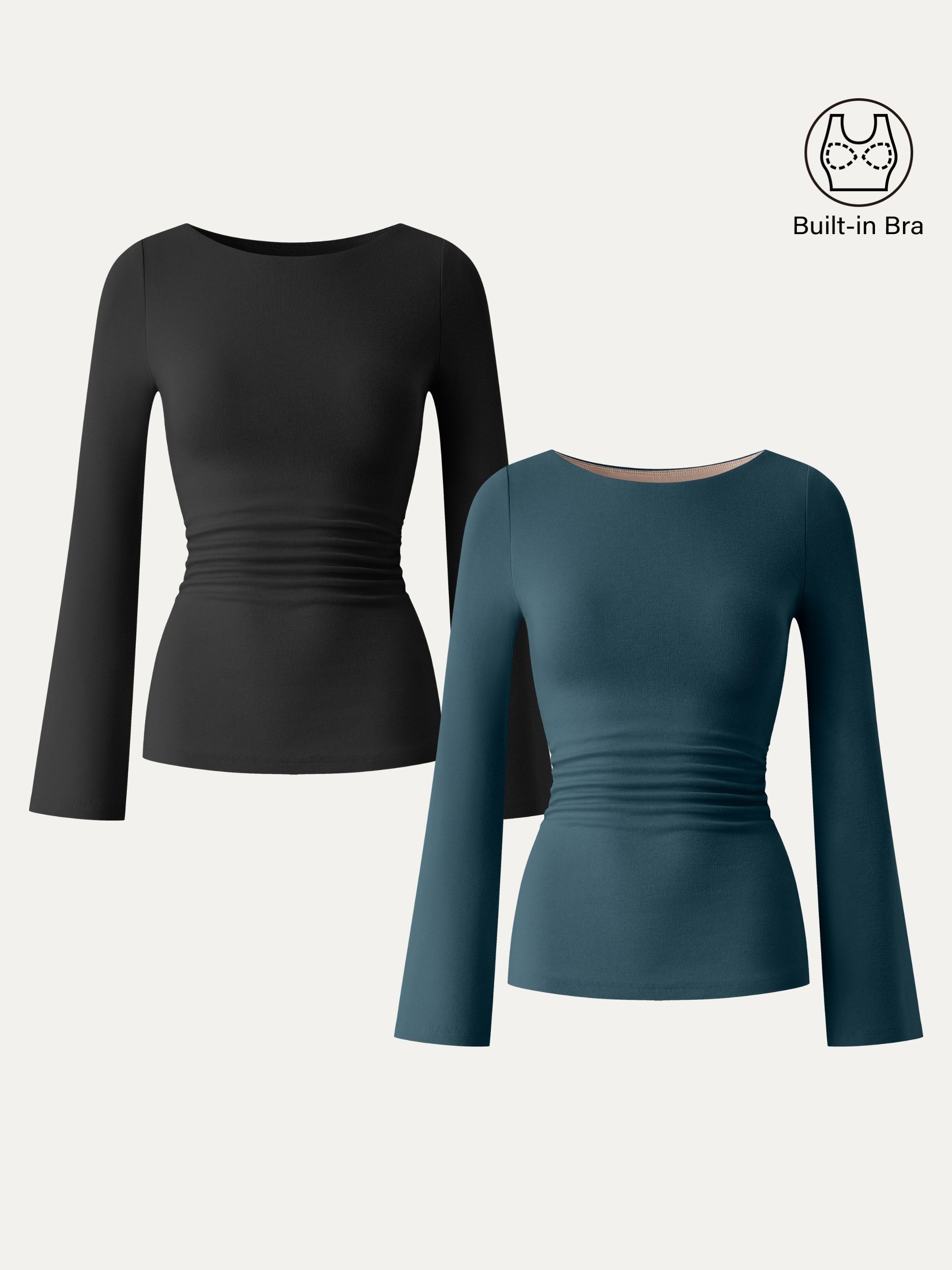 Boatneck Bell Sleeves Ruched Brami Top Opera Mauve – Women > Tops > Bra Tops | FormaLuxe