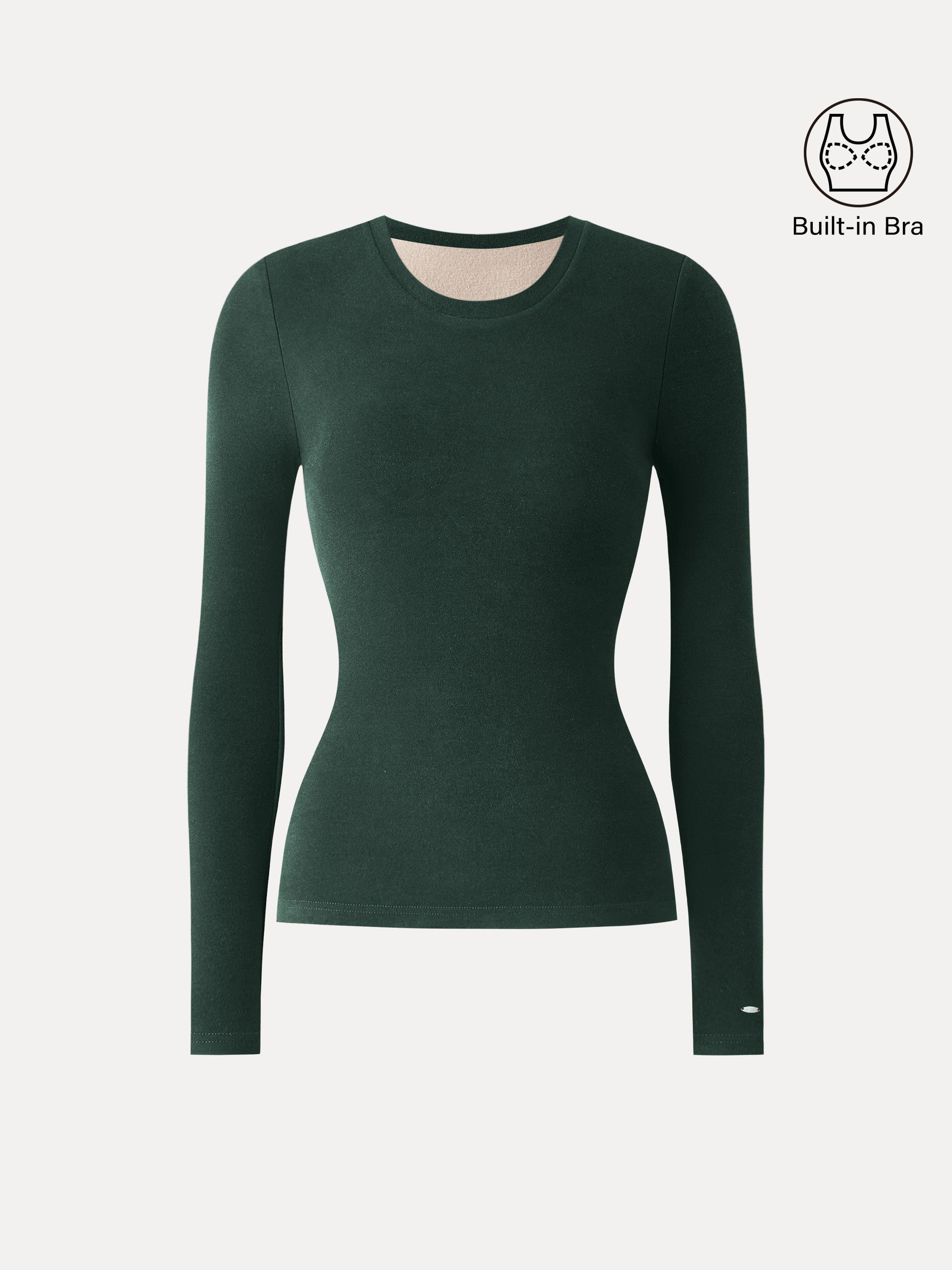 MaxWarm Crewneck Long Sleeve Brami Smoky Navy – Women > Tops > Bra Tops | FormaLuxe