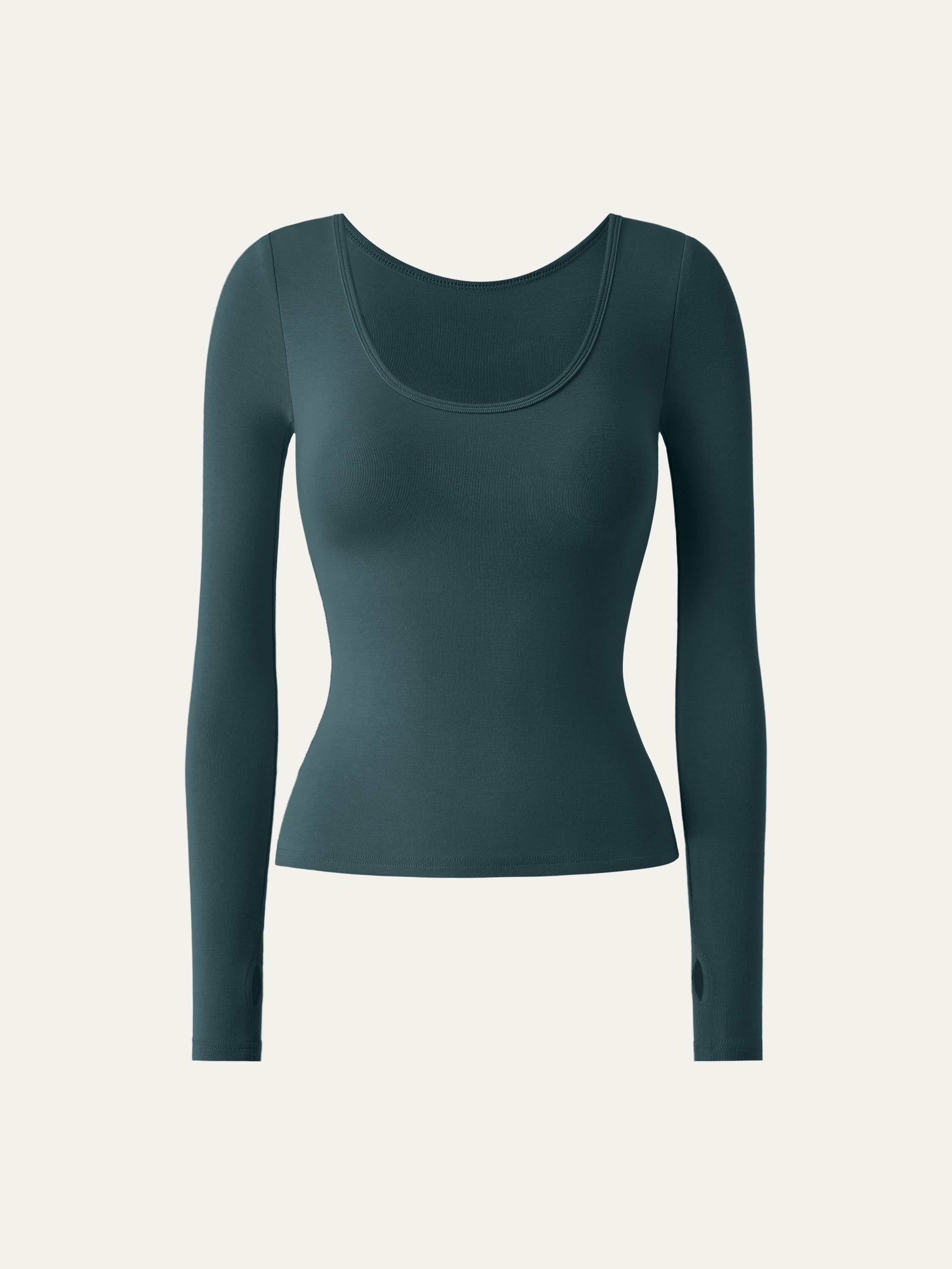 Essential Lyocell Cashmere Multi-Wear Long Sleeve Top with Thumbholes Black – Women > Tops > Shirts&Tops | FormaLuxe