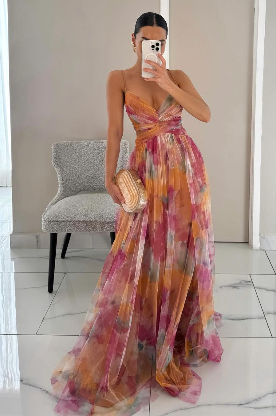 Imogen | Atemberaubendes Maxikleid Orange | FormaLuxe