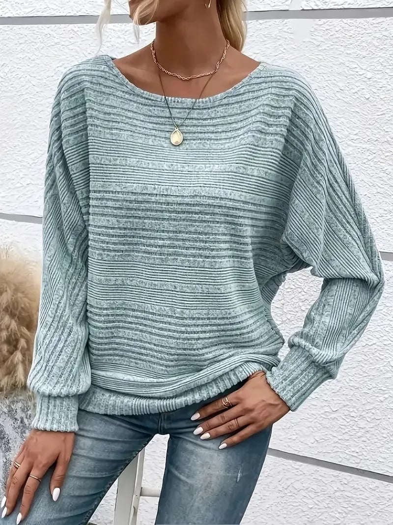 Leichter Strickpullover mit lockerem Schnitt – Sage Mist Blau | FormaLuxe