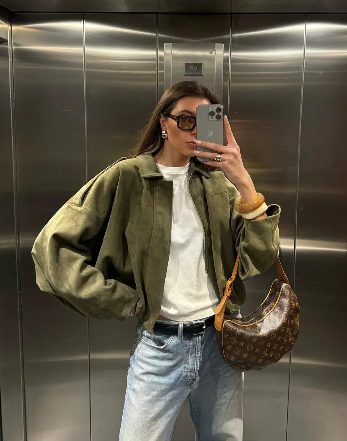 Kaori | Pilot Jacket with Suede Look