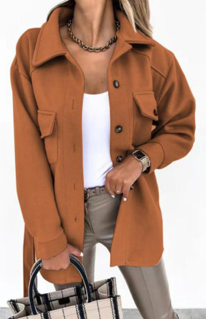 Brigitte | Schicke und elegante Herbstjacke Khaki | FormaLuxe