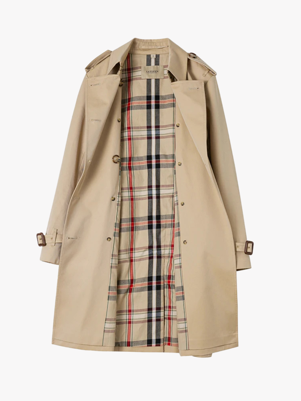 Letifen | Trench-coat croisé ceinturé Kaki | FormaLuxe