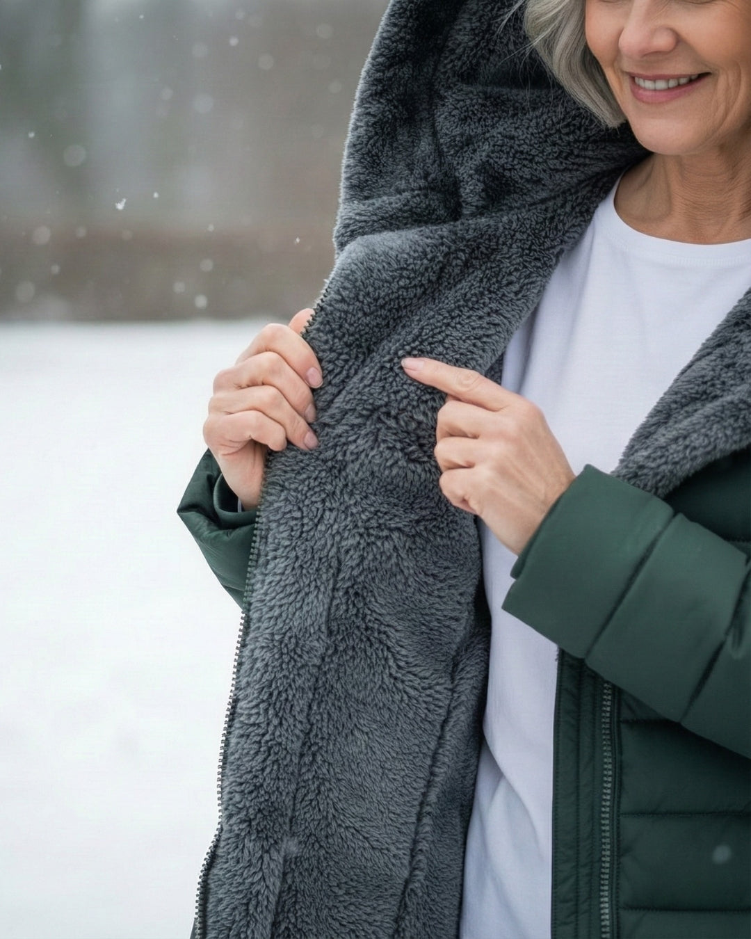 Julia - Fleece Lined Puffer Coat Dunkelgrün (Fast ausverkauft!) | FormaLuxe