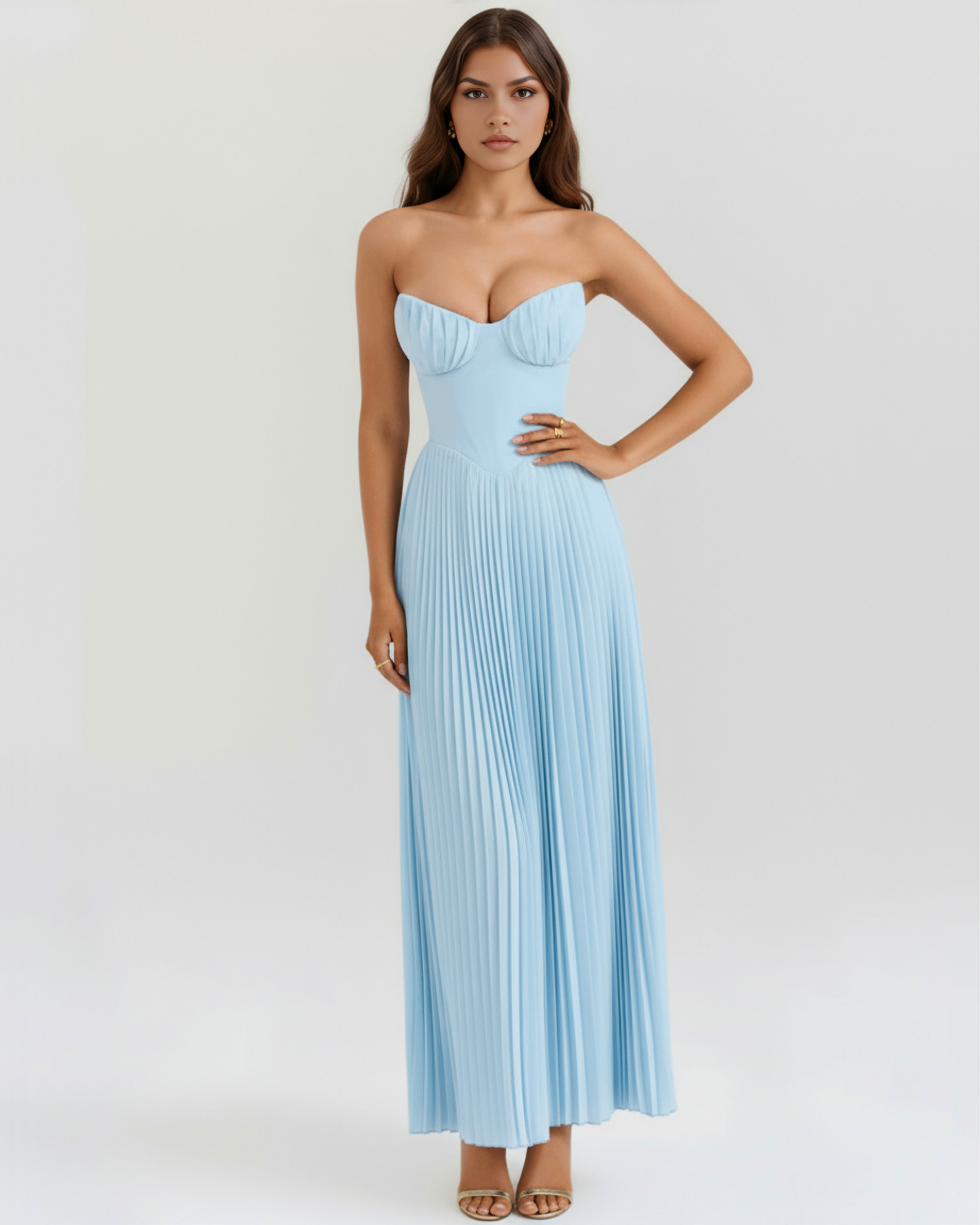Sie Maxikleid Hellblau – Core Gown Length Dress | FormaLuxe